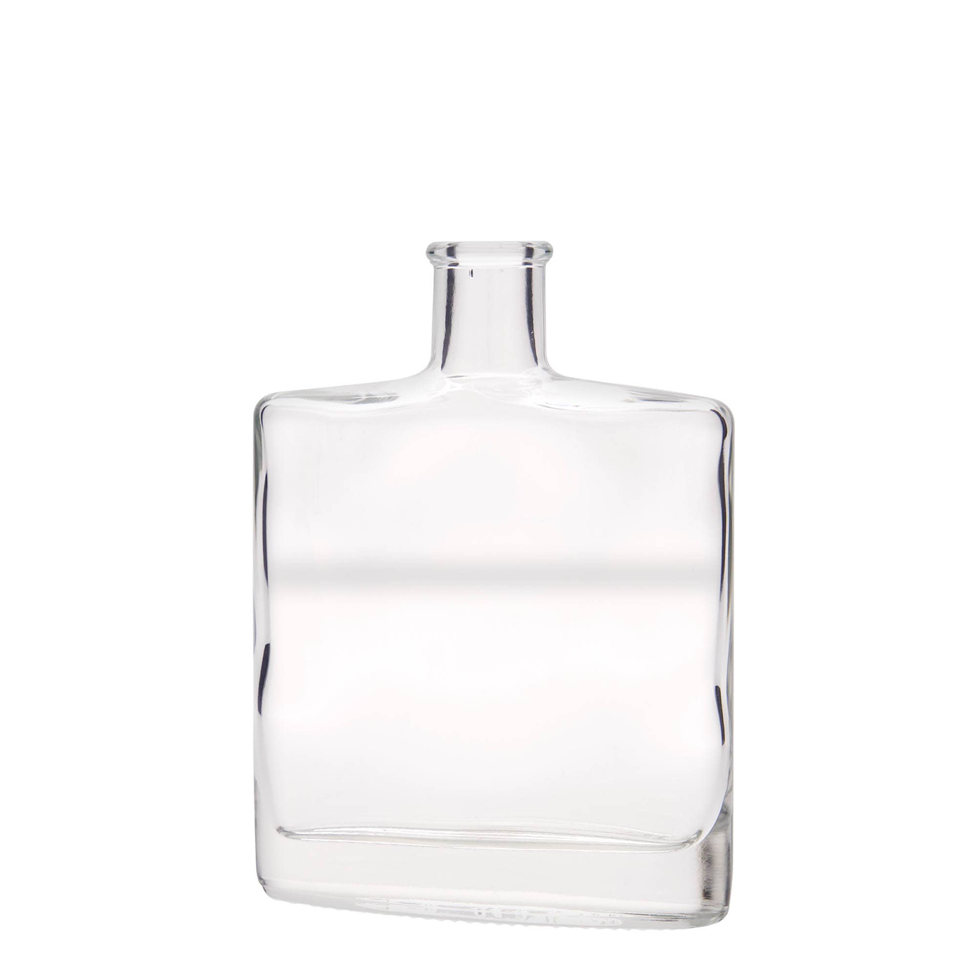 Botella de vidrio 'Zorbas' de 350 ml, ovalada, boca: corcho