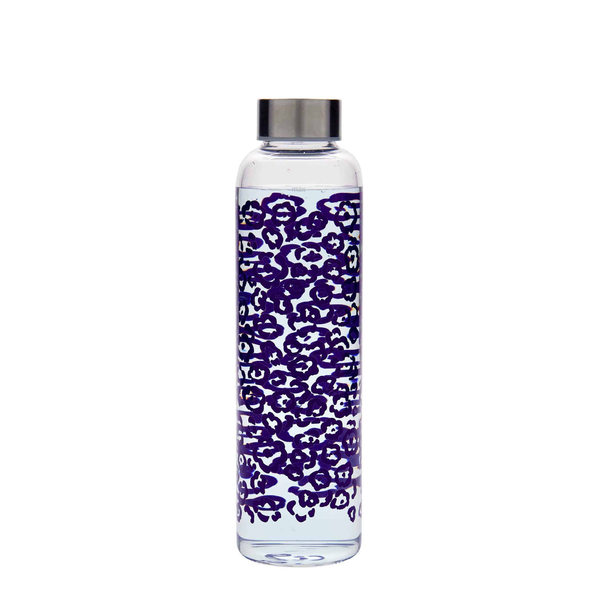 Botella de agua 'Perseus' de 500 ml, motivo: flores lila, boca: tapón de rosca
