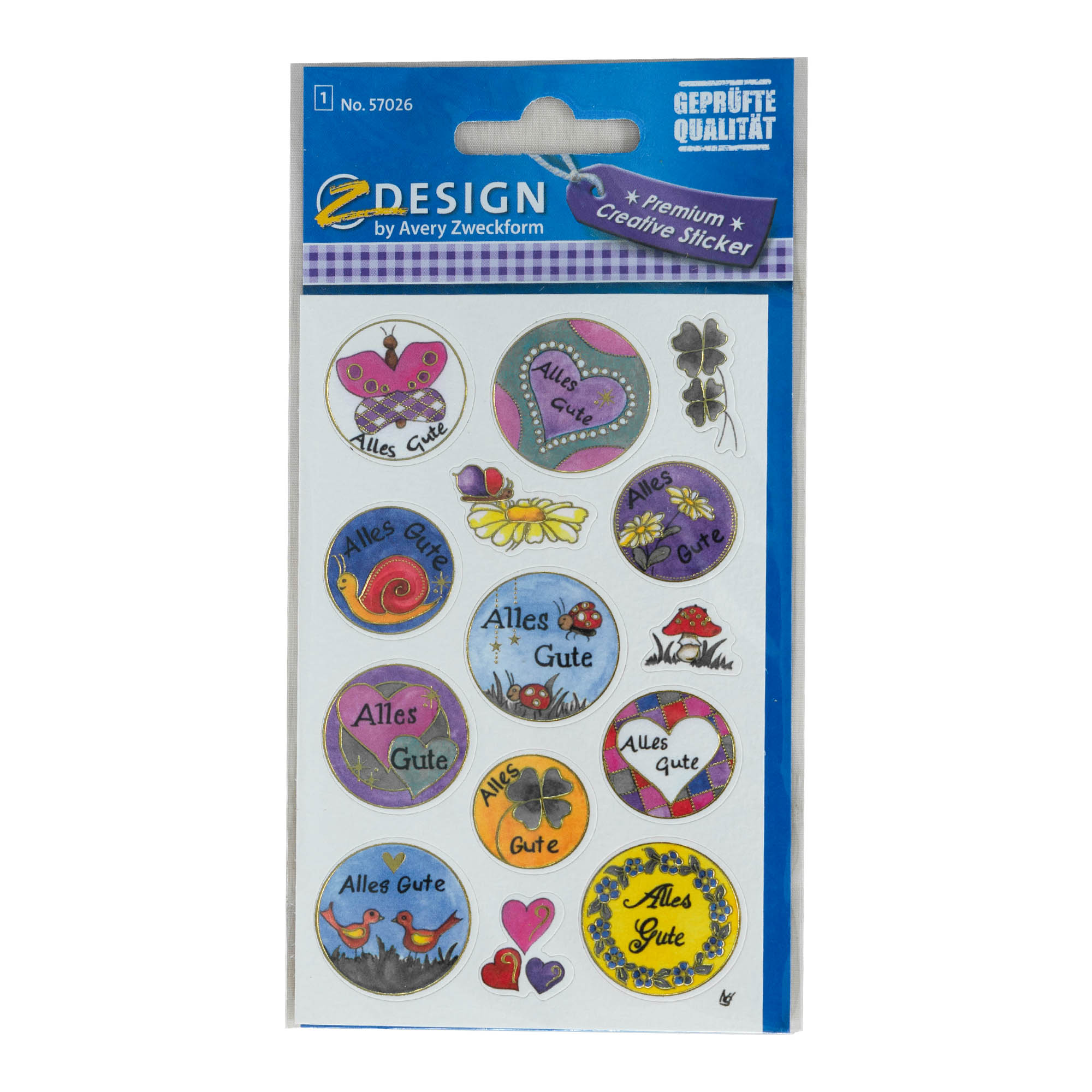 Etiquetas Zweckform 'Alles Gute', multicolor