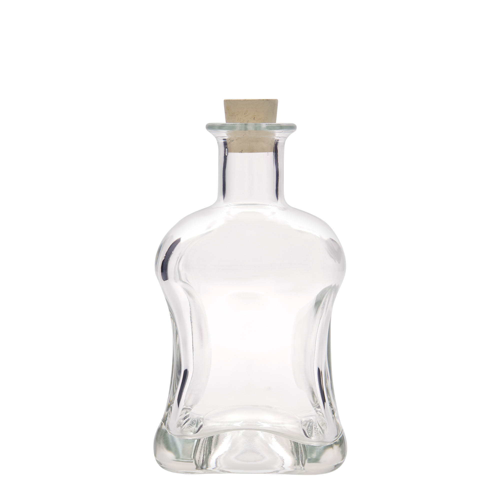 Botella de vidrio de 500 ml 'Dublin', cuadrada, boca: corcho