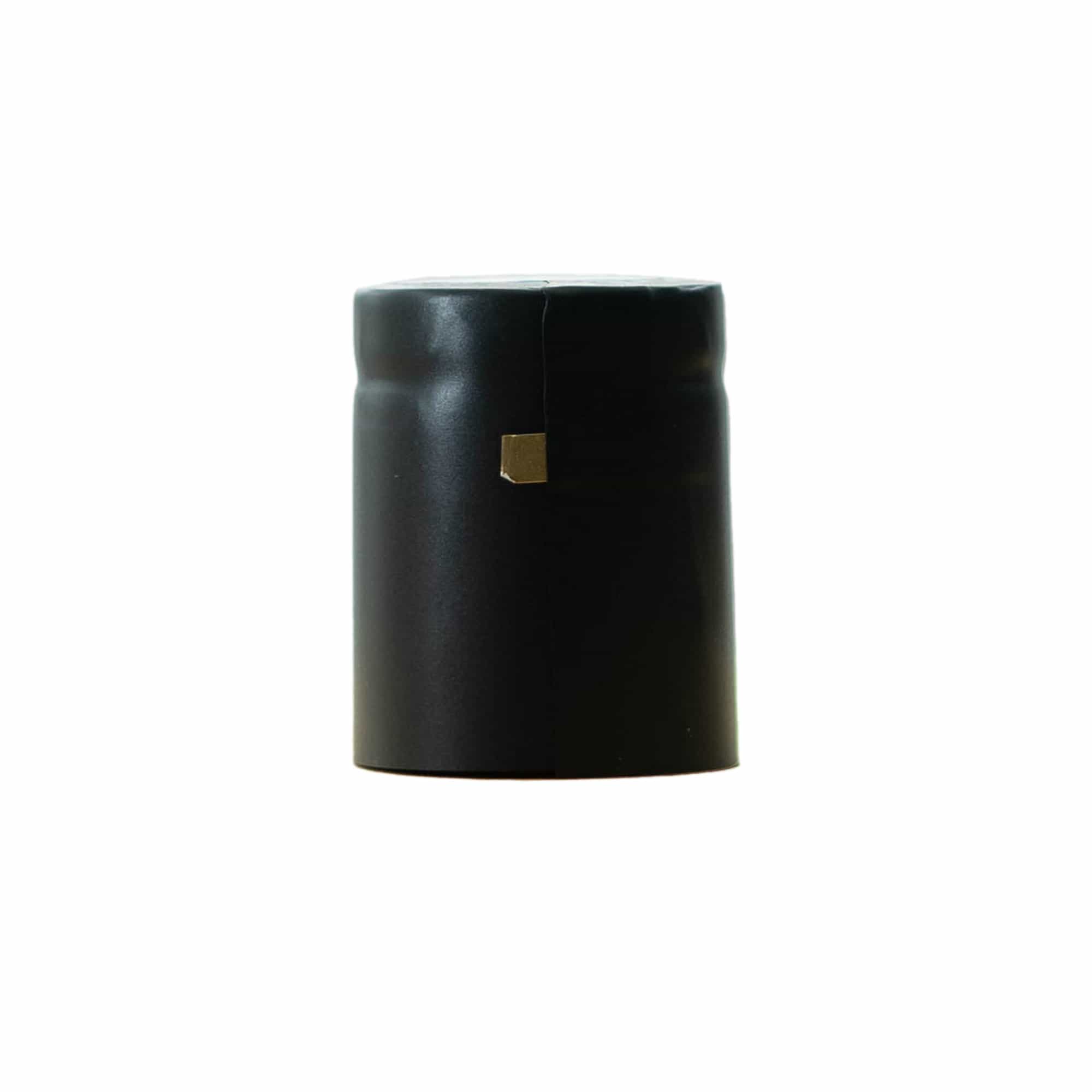 Cápsula termoencogible 32x41, plástico de PVC, negro Cápsula termoencogible 32x41, plástico de PVC, negro