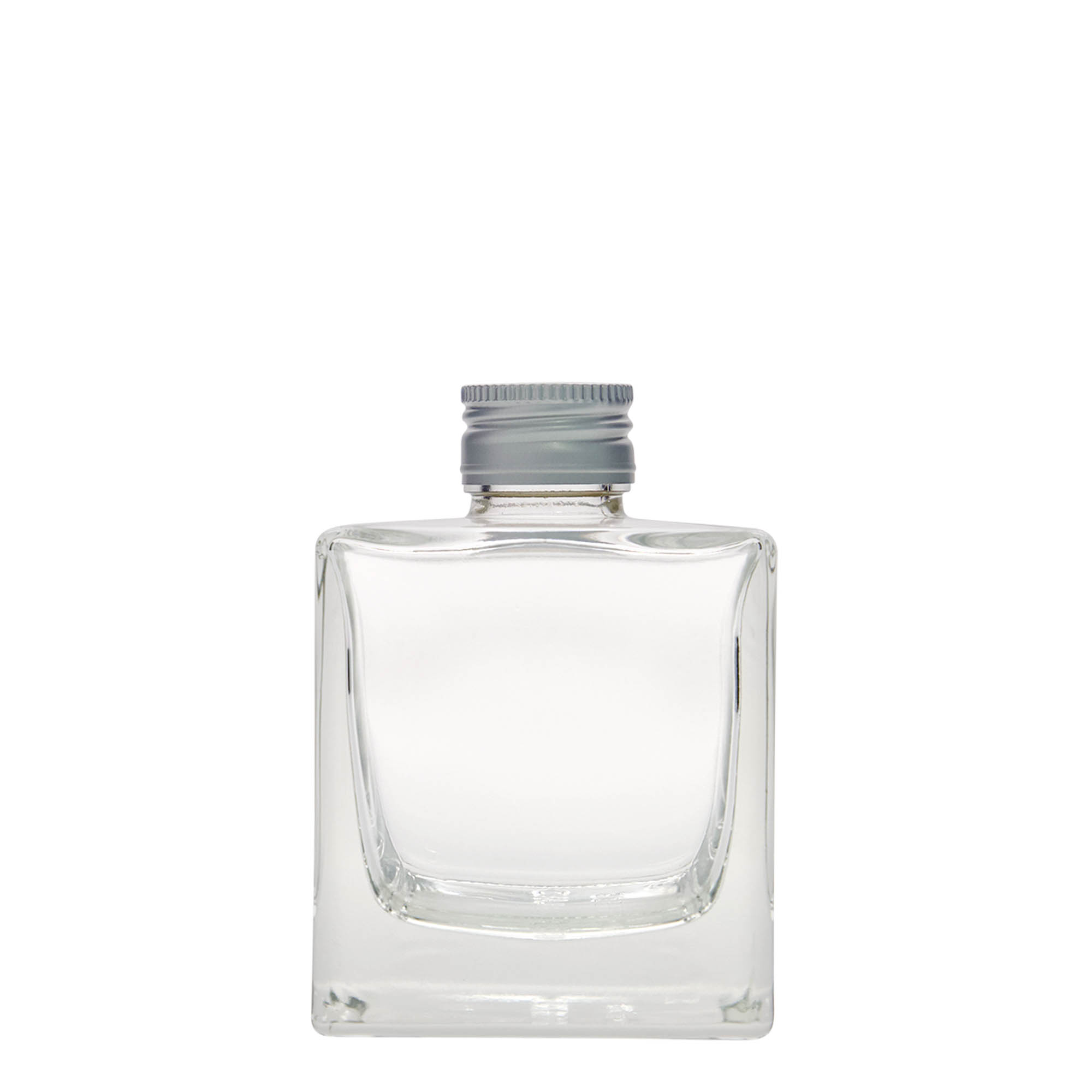 Botella de vidrio de 200 ml 'Cube', cuadrada, boca: PP 28