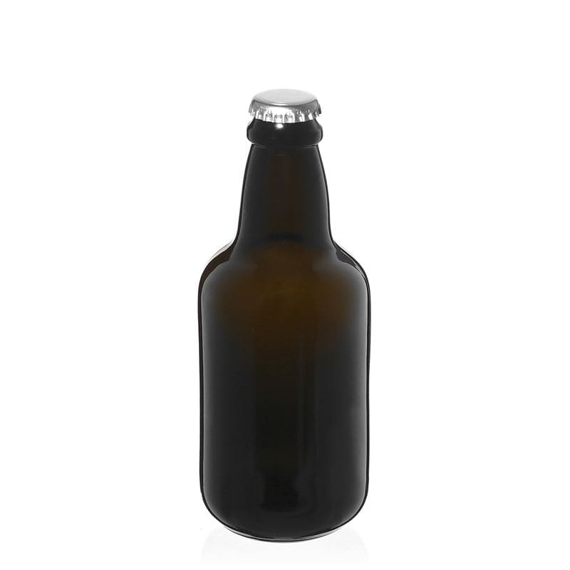 Botella de cerveza de 330 ml 'Era', vidrio, verde antiguo, boca: chapa crown