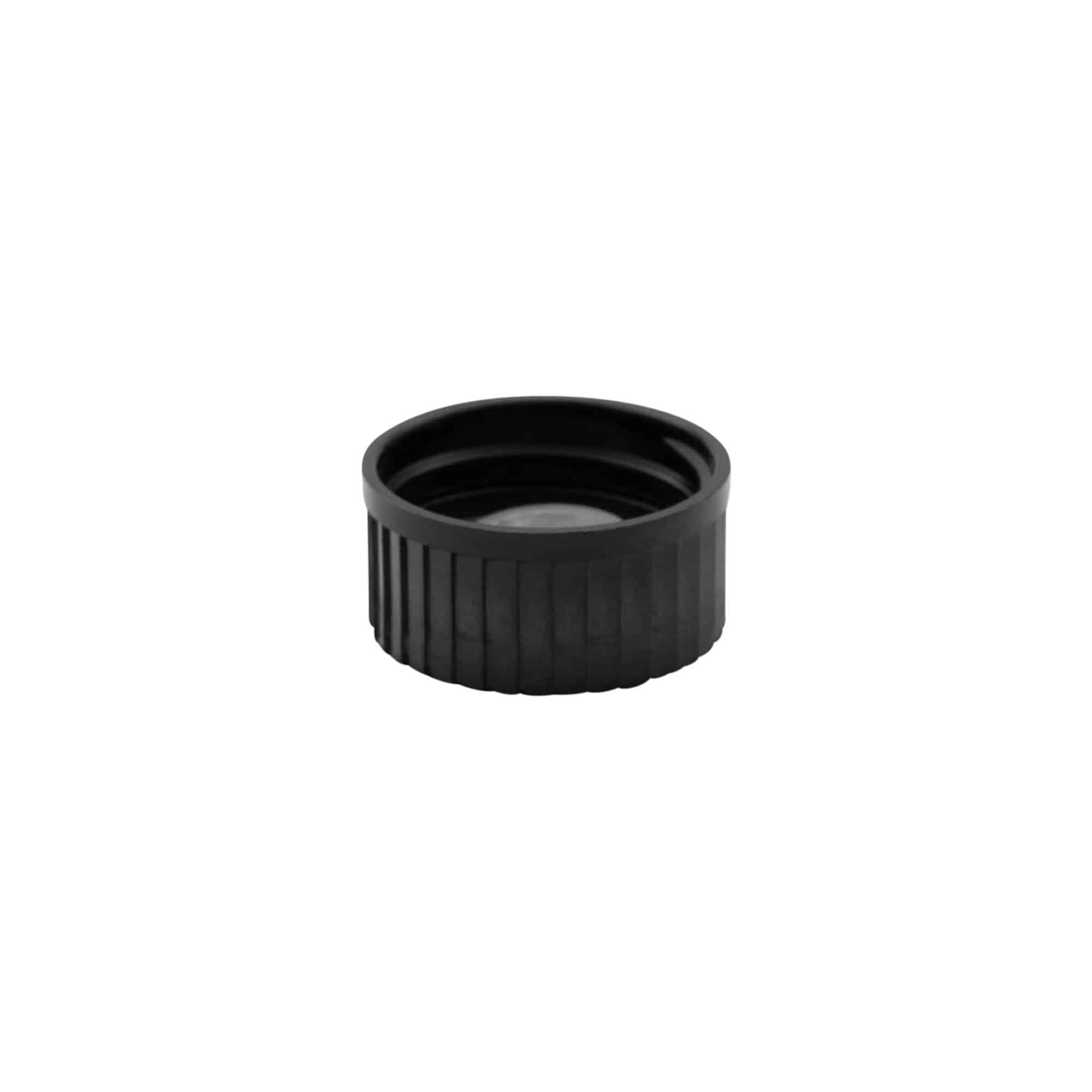Tapón de rosca, plástico de HPM, negro, para boca: DIN 25