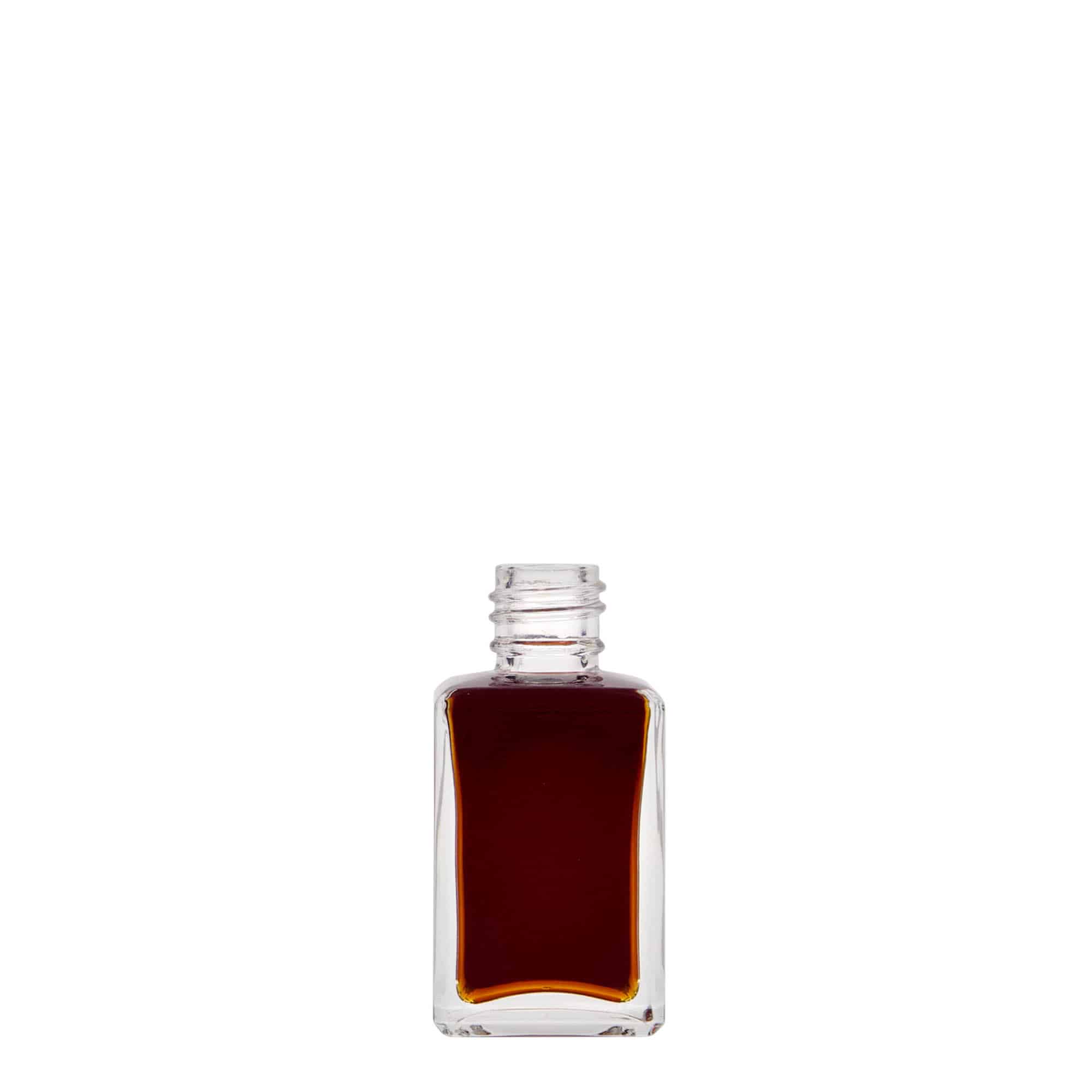 Botella de vidrio de 30 ml «Tamme», cuadrada, boca: PP 18