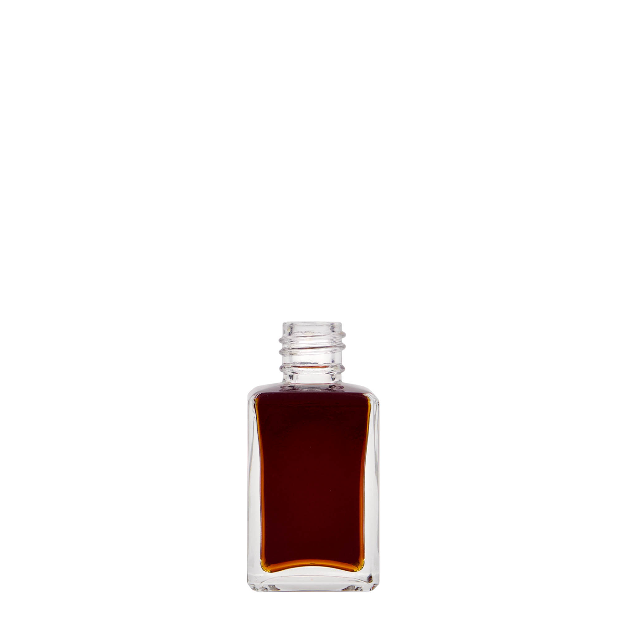 Botella de vidrio de 30 ml «Tamme», cuadrada, boca: PP 18