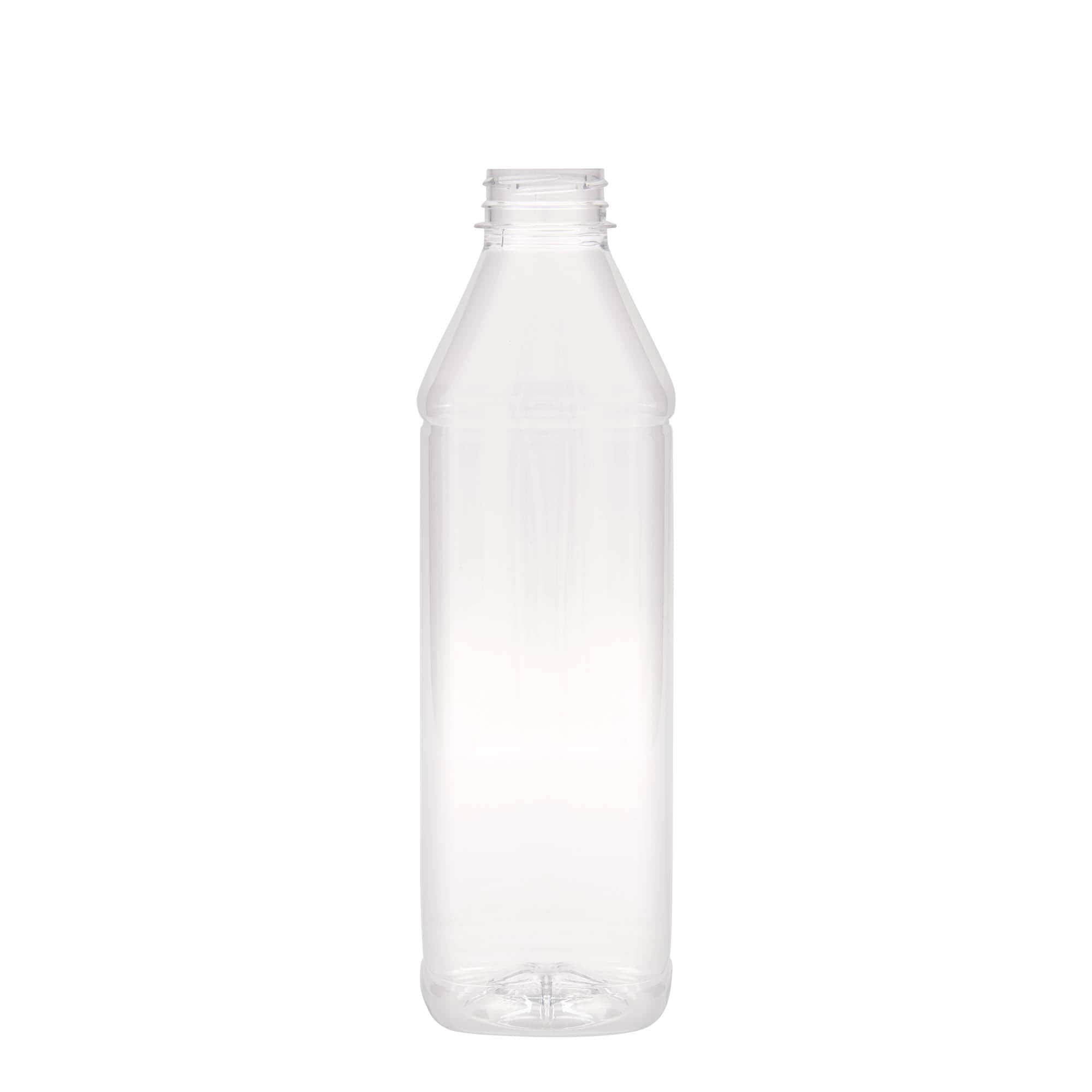 Botella PET de 1.000 ml 'Milk and Juice Carré', cuadrada, plástico, boca: 38 mm