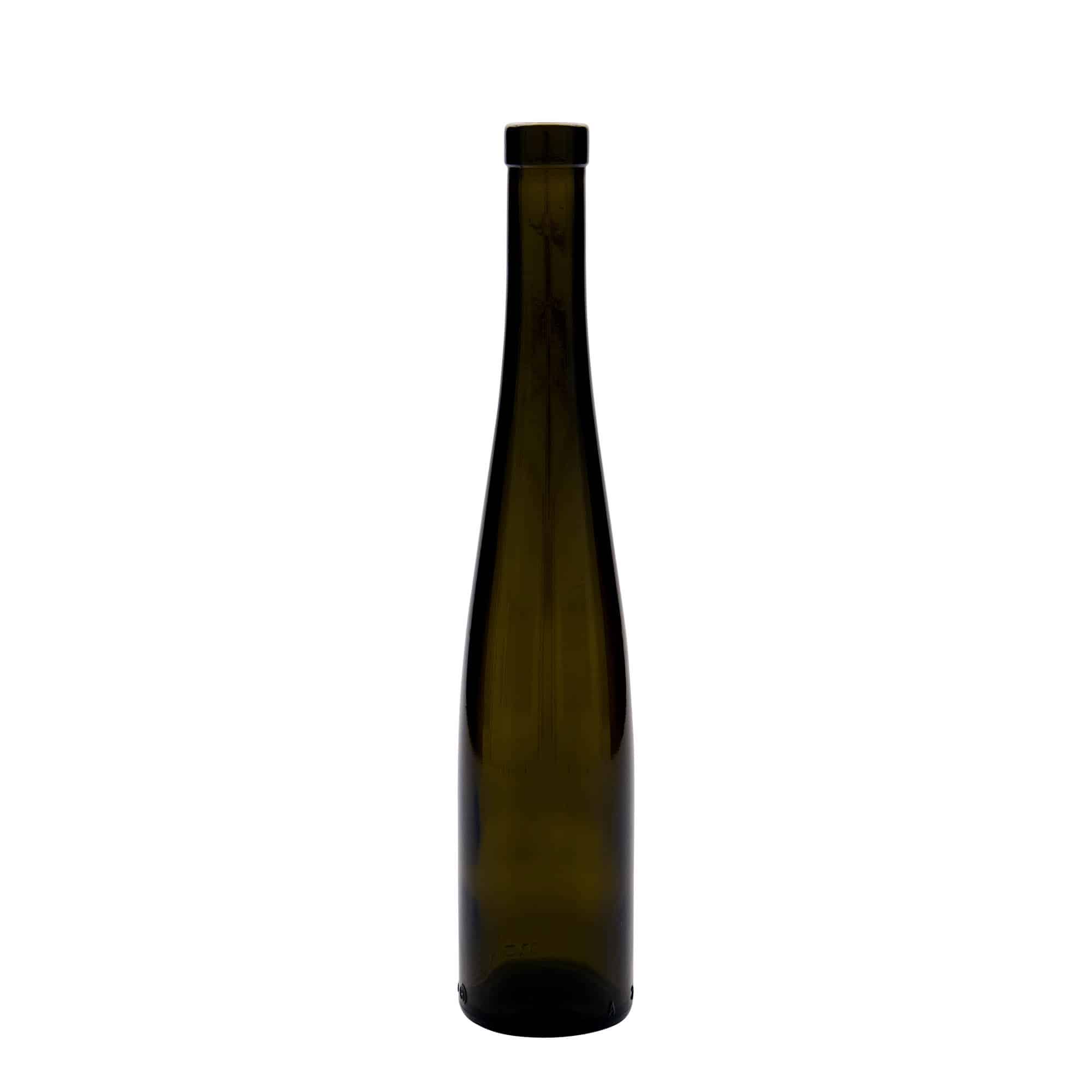 Botella de vidrio 'Weinschlegel' de 375 ml, verde antiguo, boca: corcho