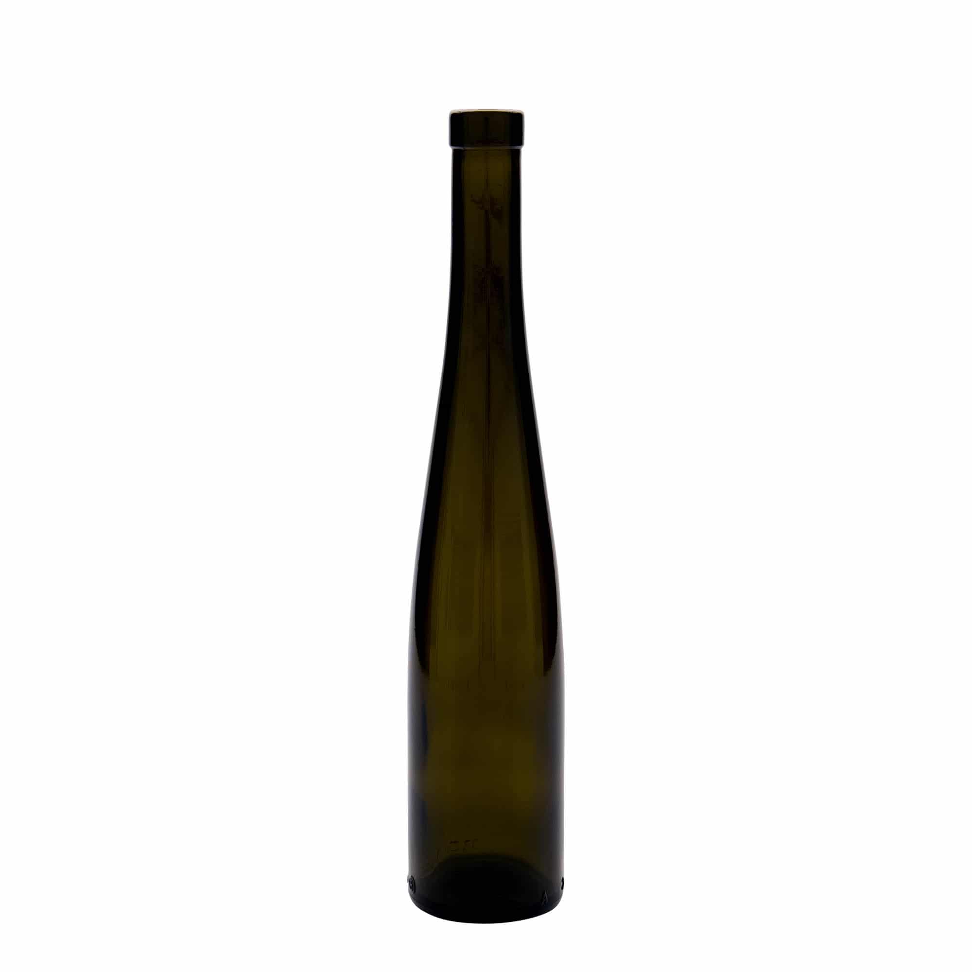 Botella de cristal de 375 ml 'Weinschlegel', verde antiguo, boca: corcho