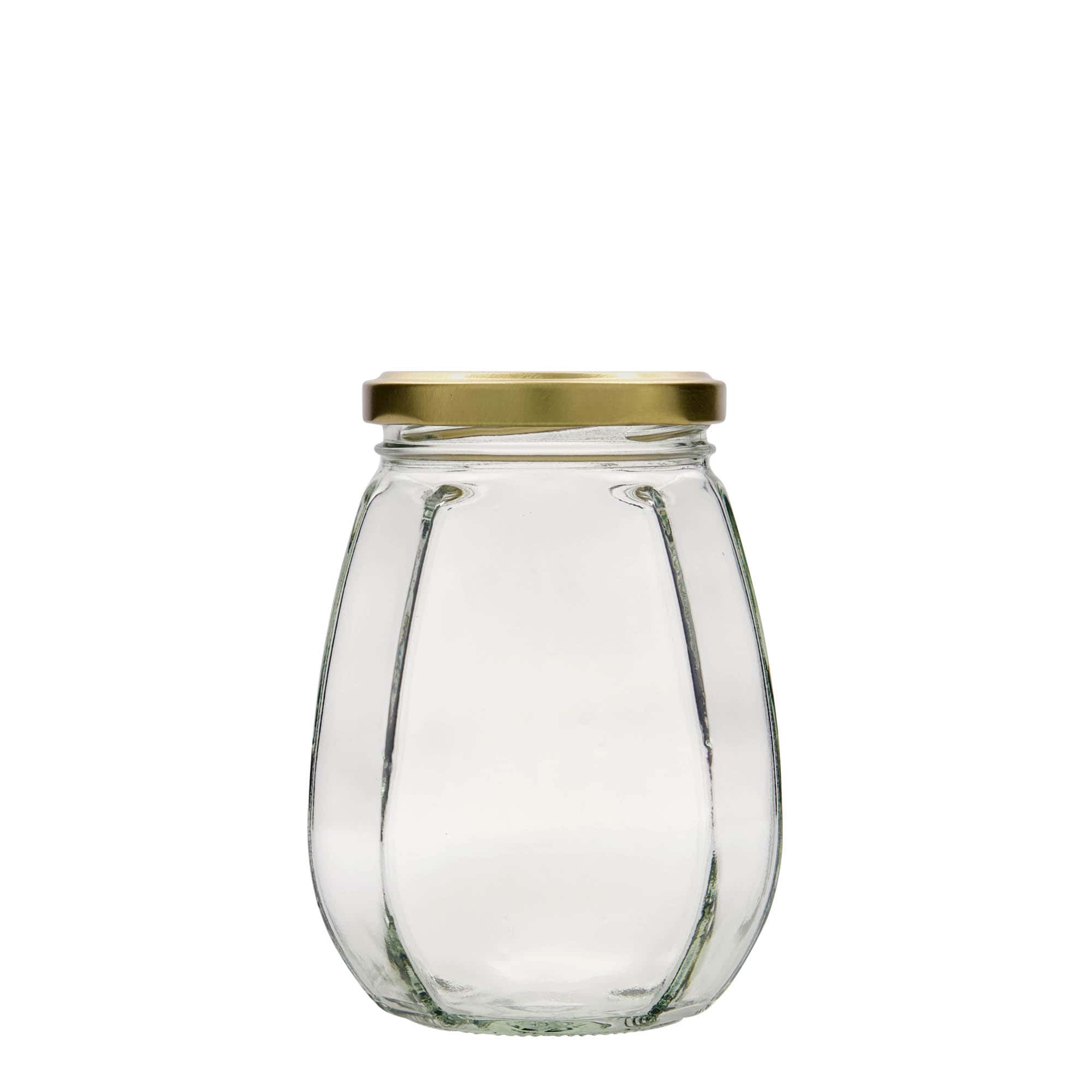 Tarro decorativo de 385 ml, hexagonal, boca: Twist-Off (TO 63)