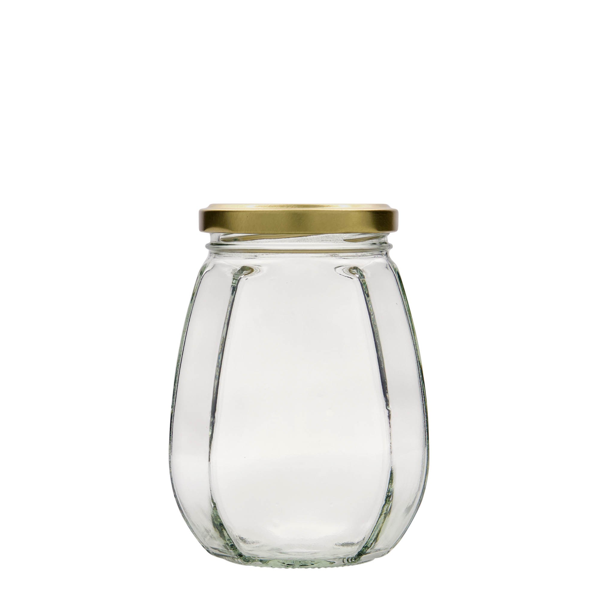 385 ml tarro de cristal para joyas, hexagonal, boca: Twist-Off (TO 63)