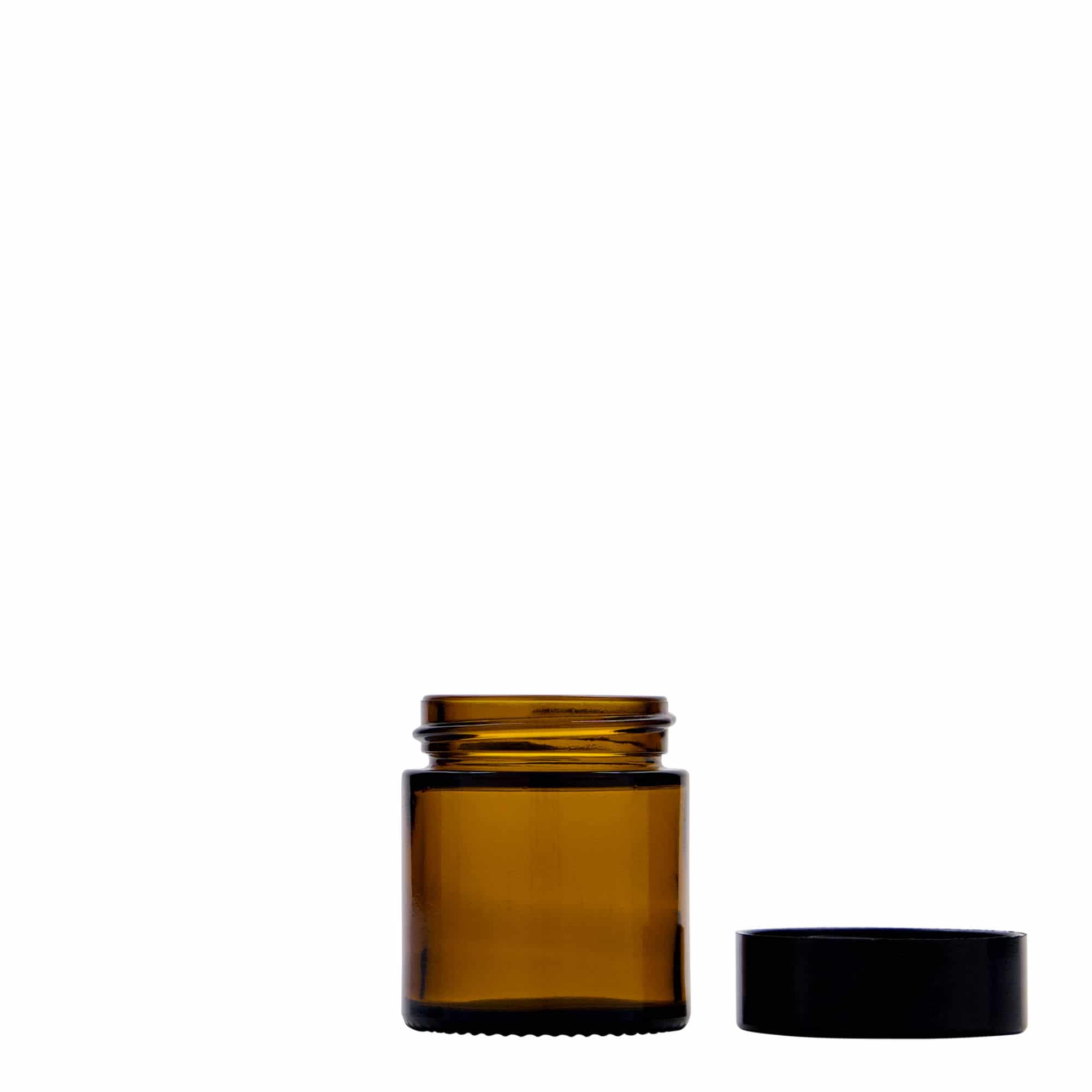 30 ml tarro «Brown Line», vidrio, marrón, boca: cierre de rosca