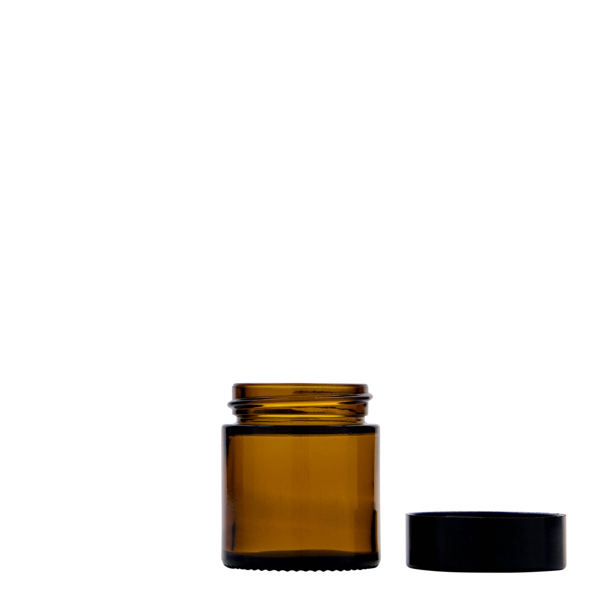 30 ml tarro «Brown Line», vidrio, marrón, boca: cierre de rosca