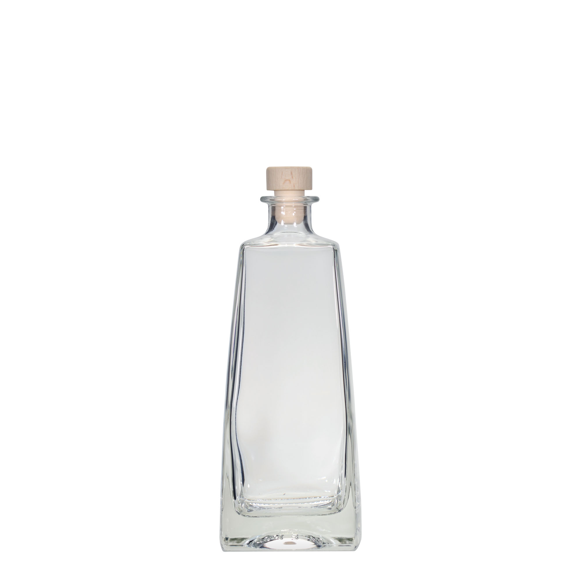 Botella de vidrio de 700 ml 'Timmy', rectangular, boca: corcho