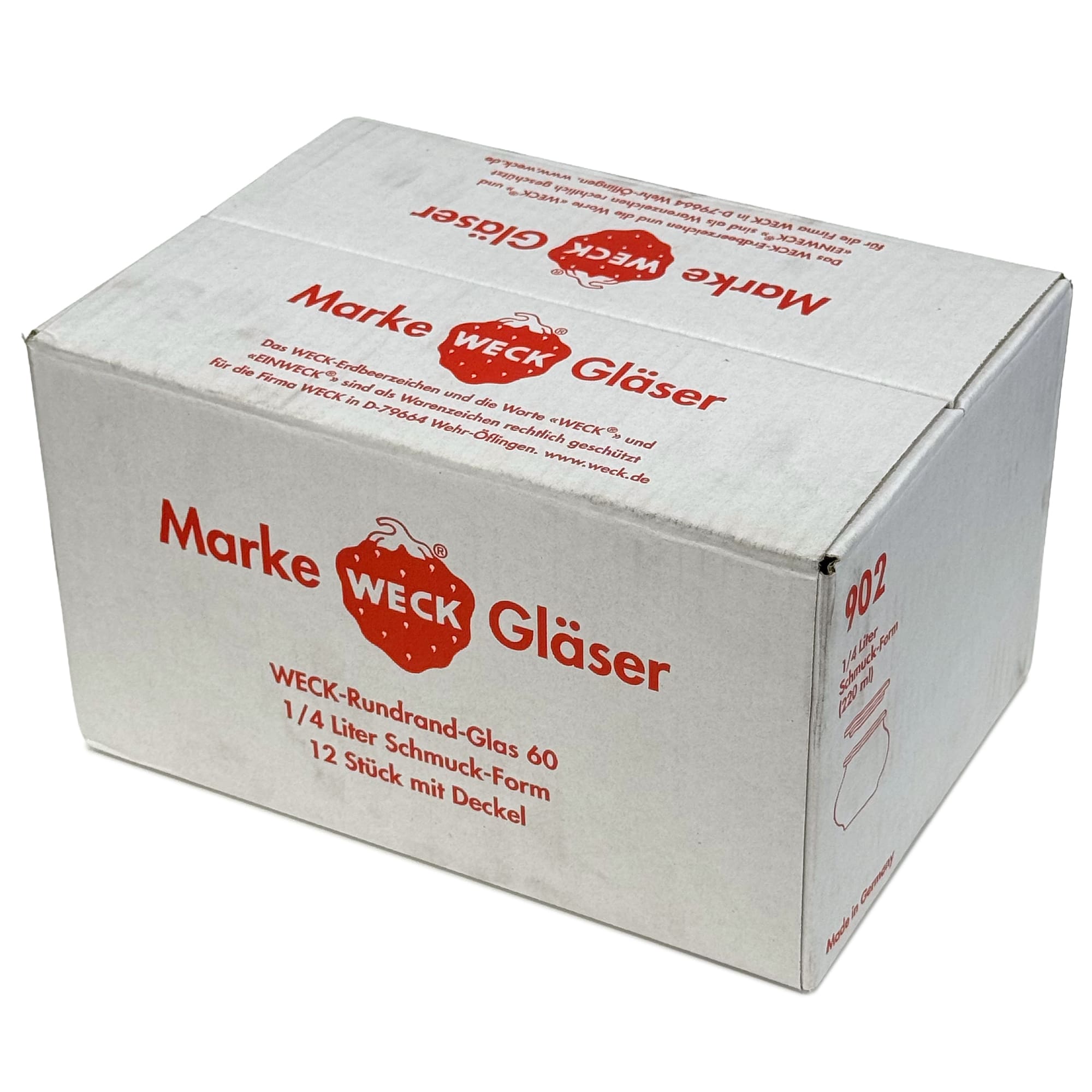 6x 220 ml tarro de joyería WECK con tapa de vidrio RR 60