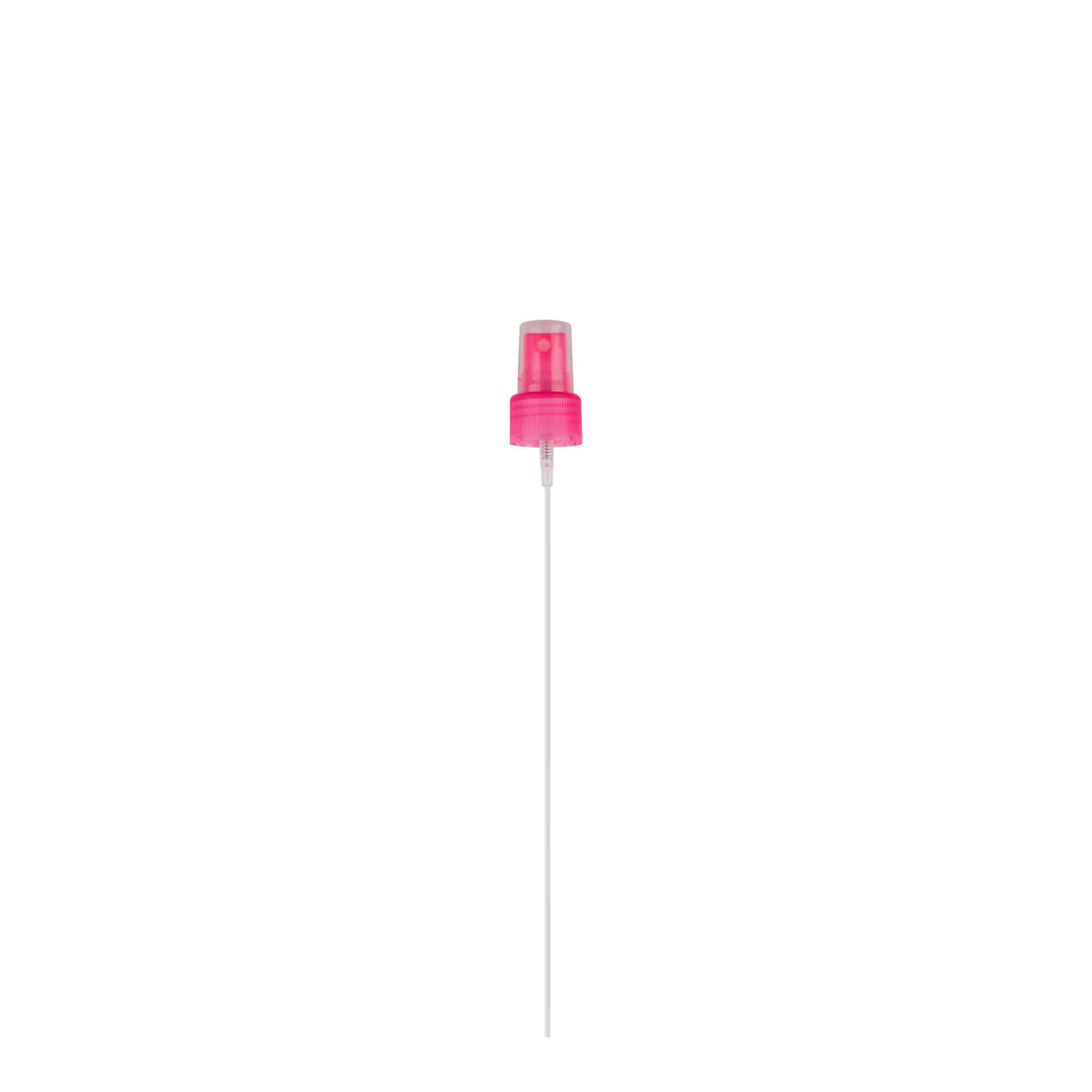 Tapa roscada con pulverizador, plástico PP, rosa, para boca: 24/410
