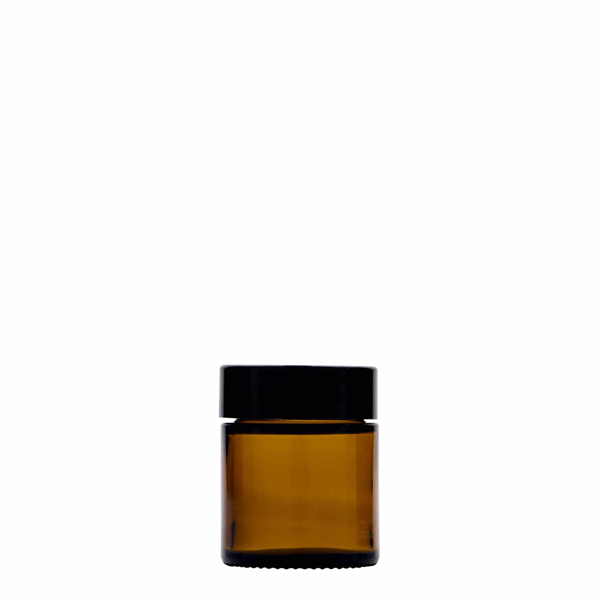 Bote 'Brown Line' de 30 ml, vidrio, marrón, boca: tapón de rosca