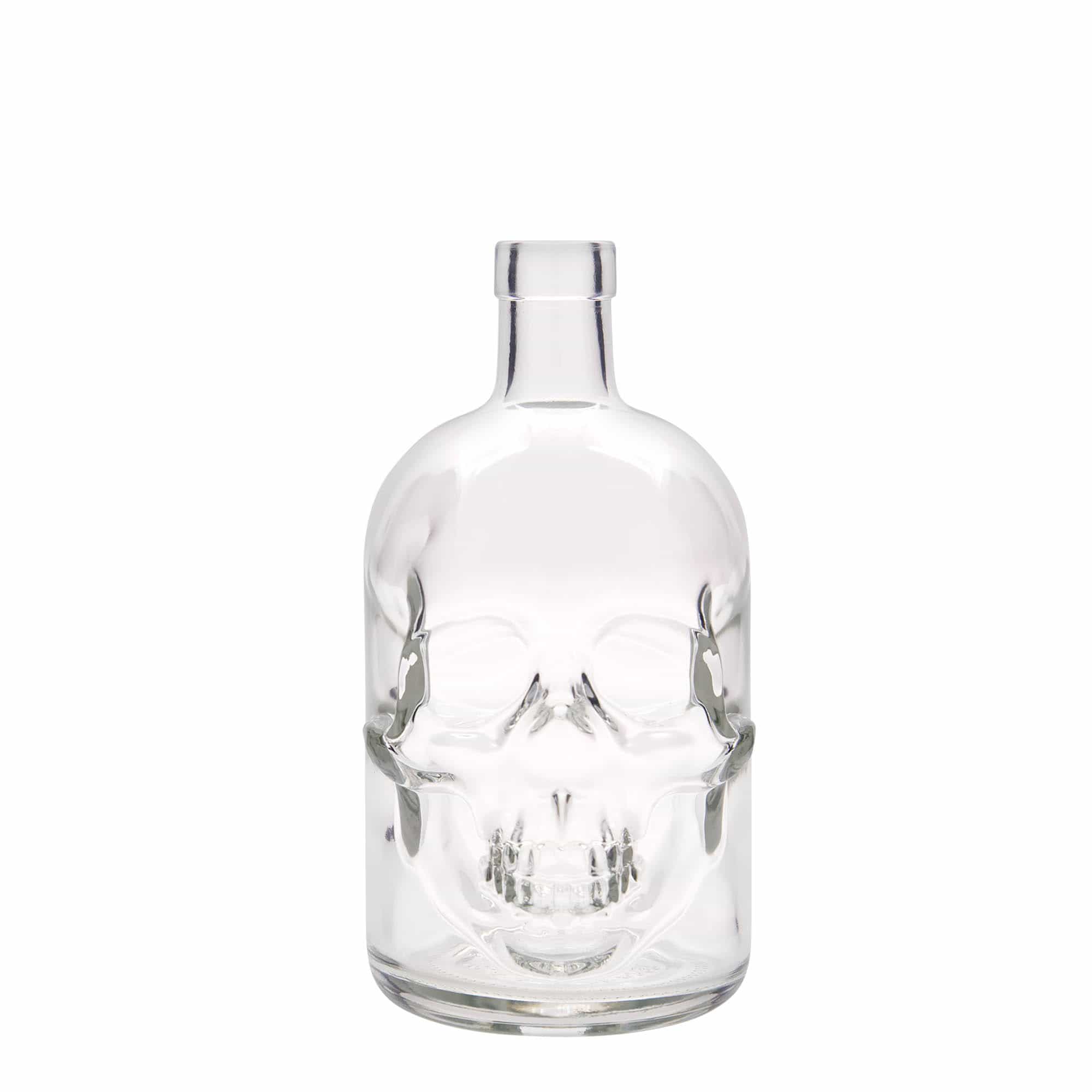 Botella de vidrio de 700 ml 'Calavera', boca: corcho