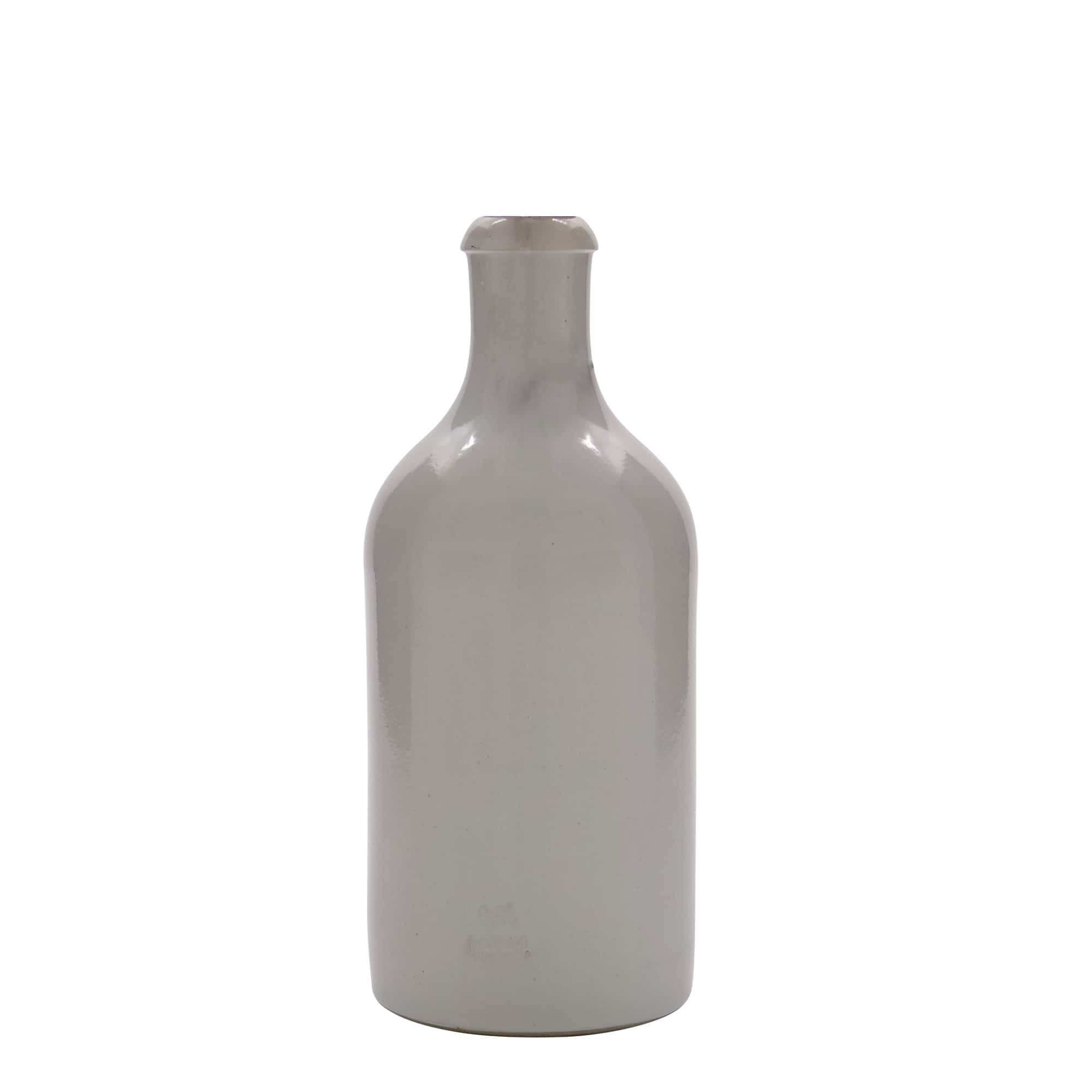 Jarra de barro de 500 ml, gres, blanco, boca: tapón mecánico Jarra de barro de 500 ml, gres, blanco, boca: tapón mecánico