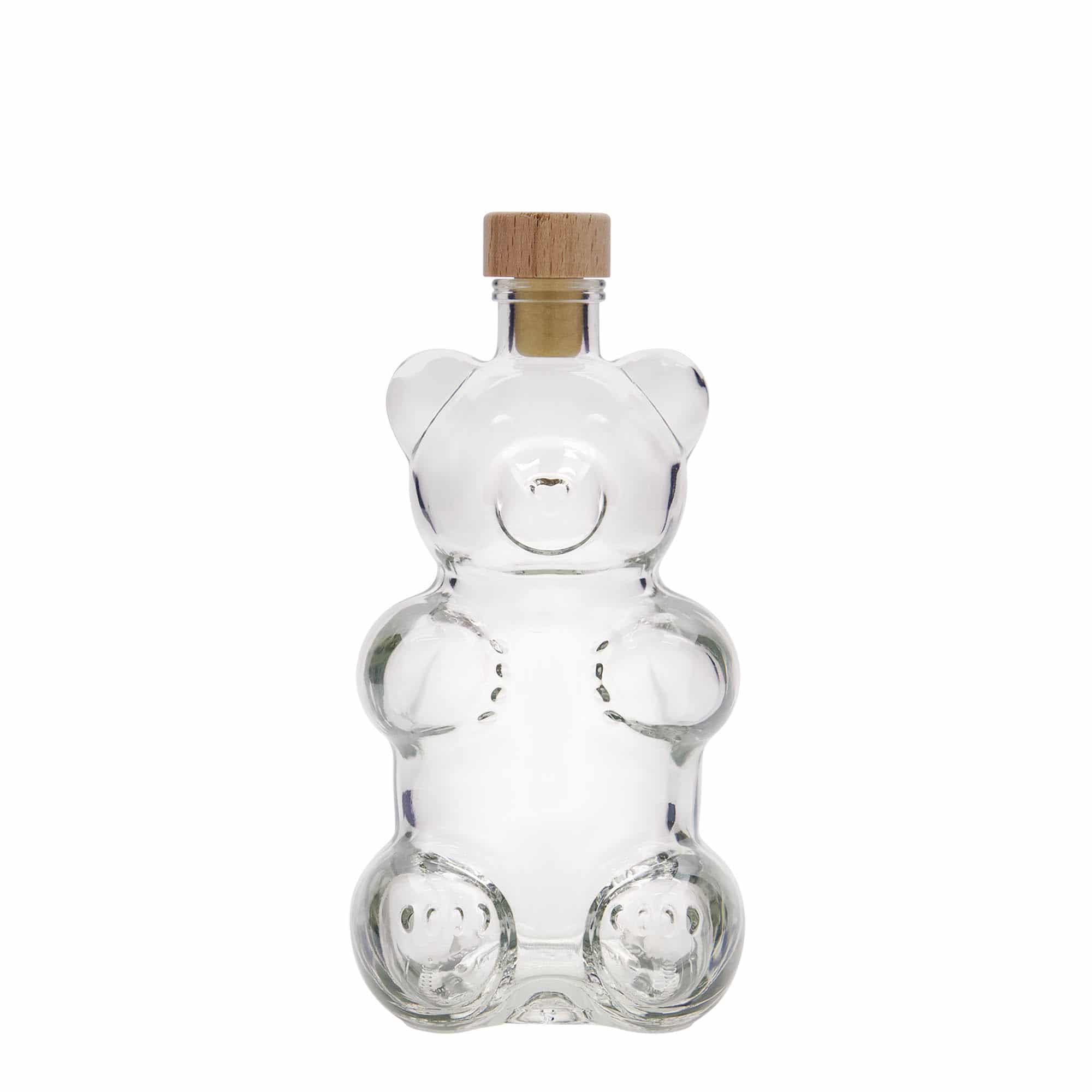 Botella de vidrio 'Oso' de 350 ml, boca: corcho
