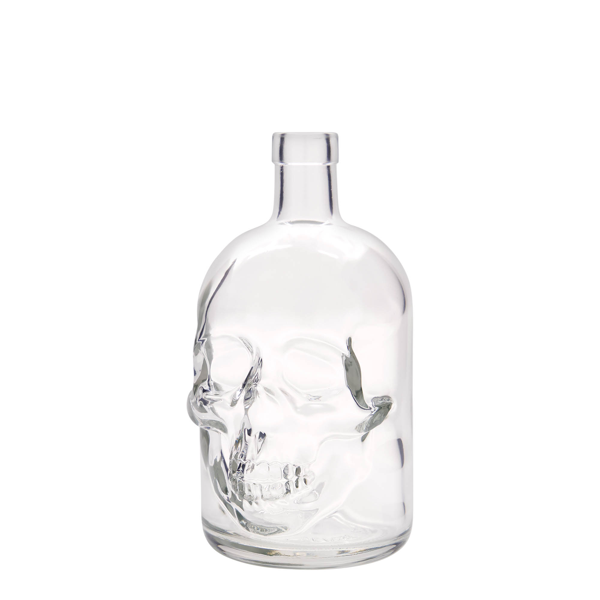Botella de vidrio de 700 ml 'Calavera', boca: corcho
