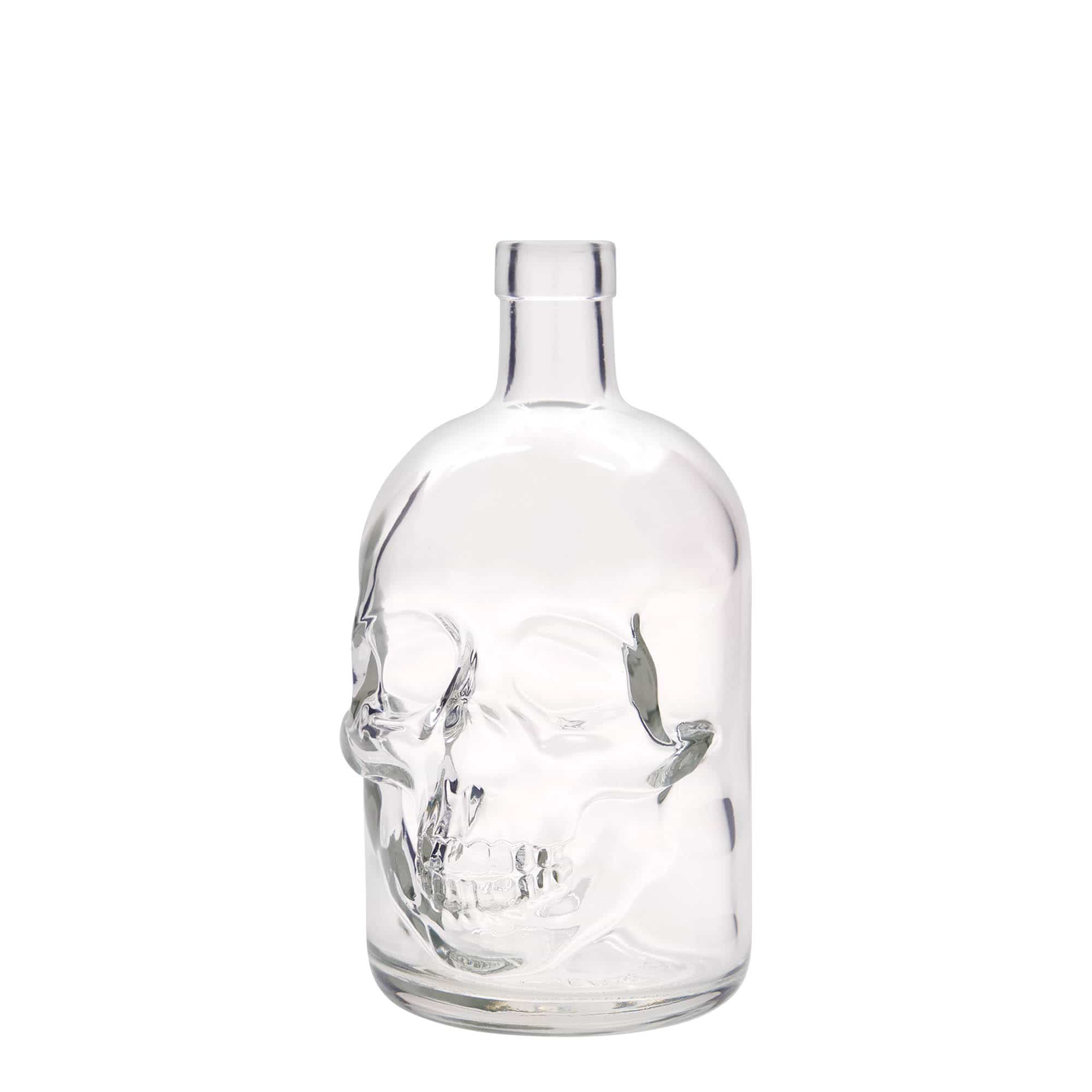 Botella de vidrio de 700 ml 'Calavera', boca: corcho