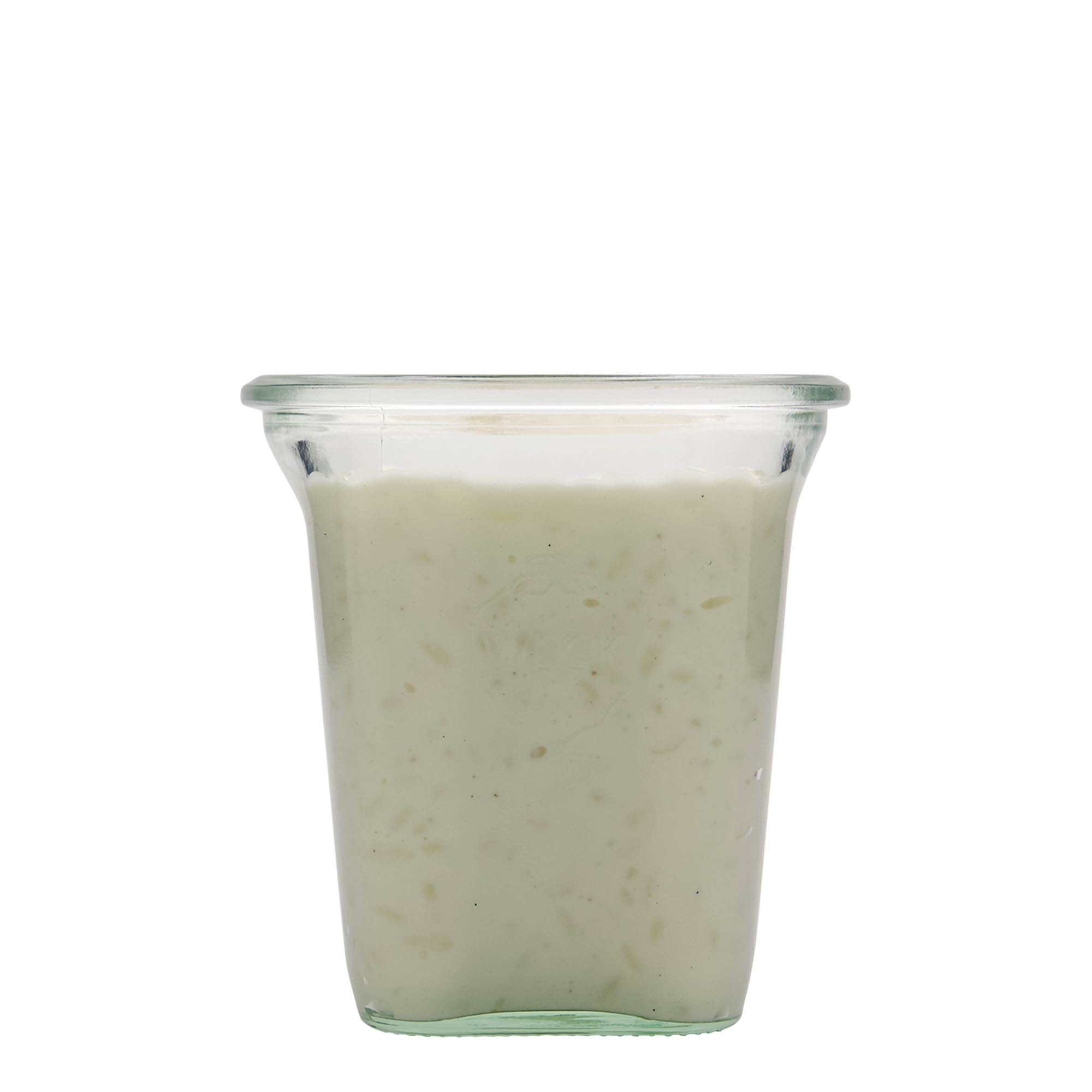 545 ml WECK vaso cuadrado Quadroglas, boca: borde redondo 545 ml WECK vaso cuadrado Quadroglas, boca: borde redondo