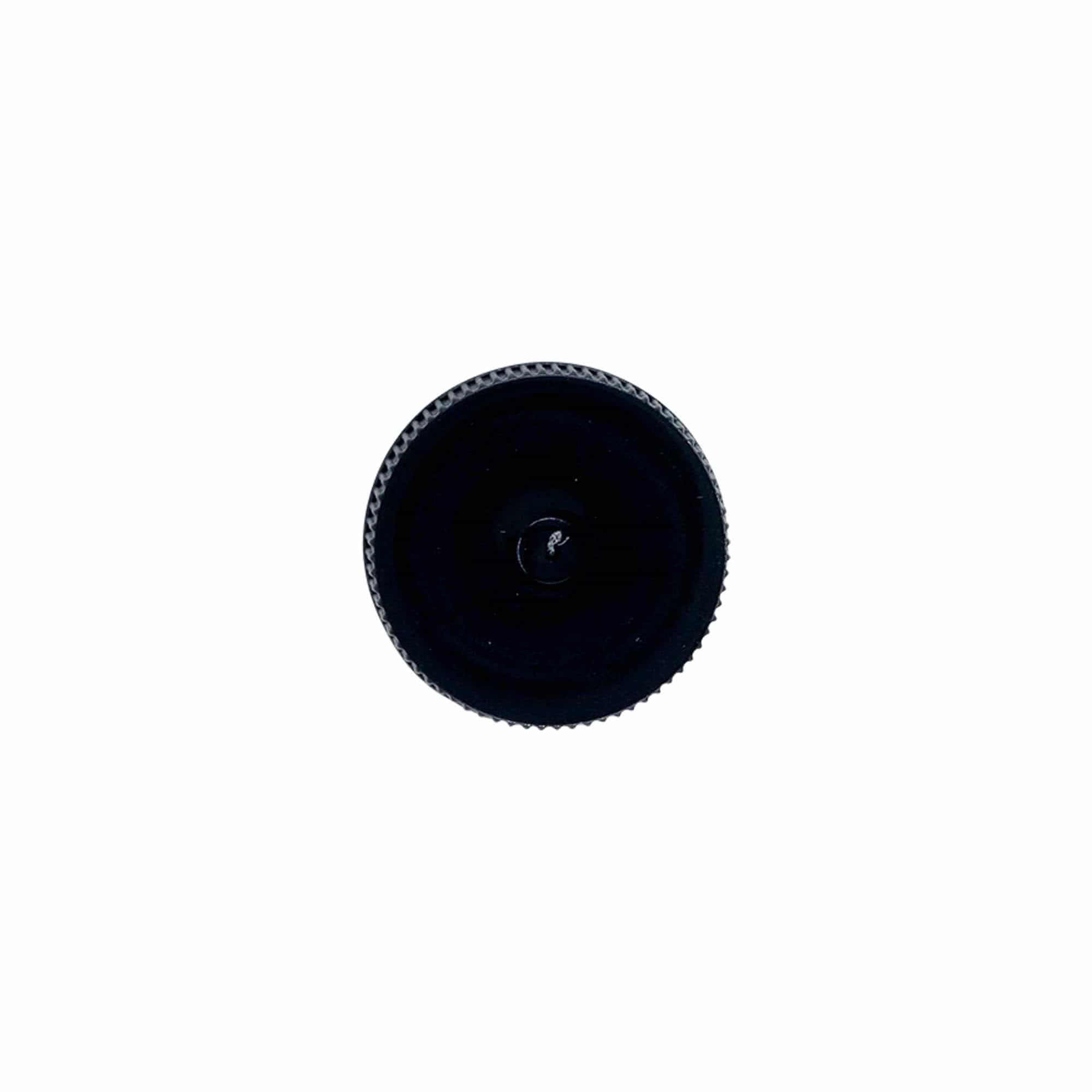 Tapón roscado con inserto de EPE, plástico PE, negro, para boca: DIN 25 Tapón roscado con inserto de EPE, plástico PE, negro, para boca: DIN 25