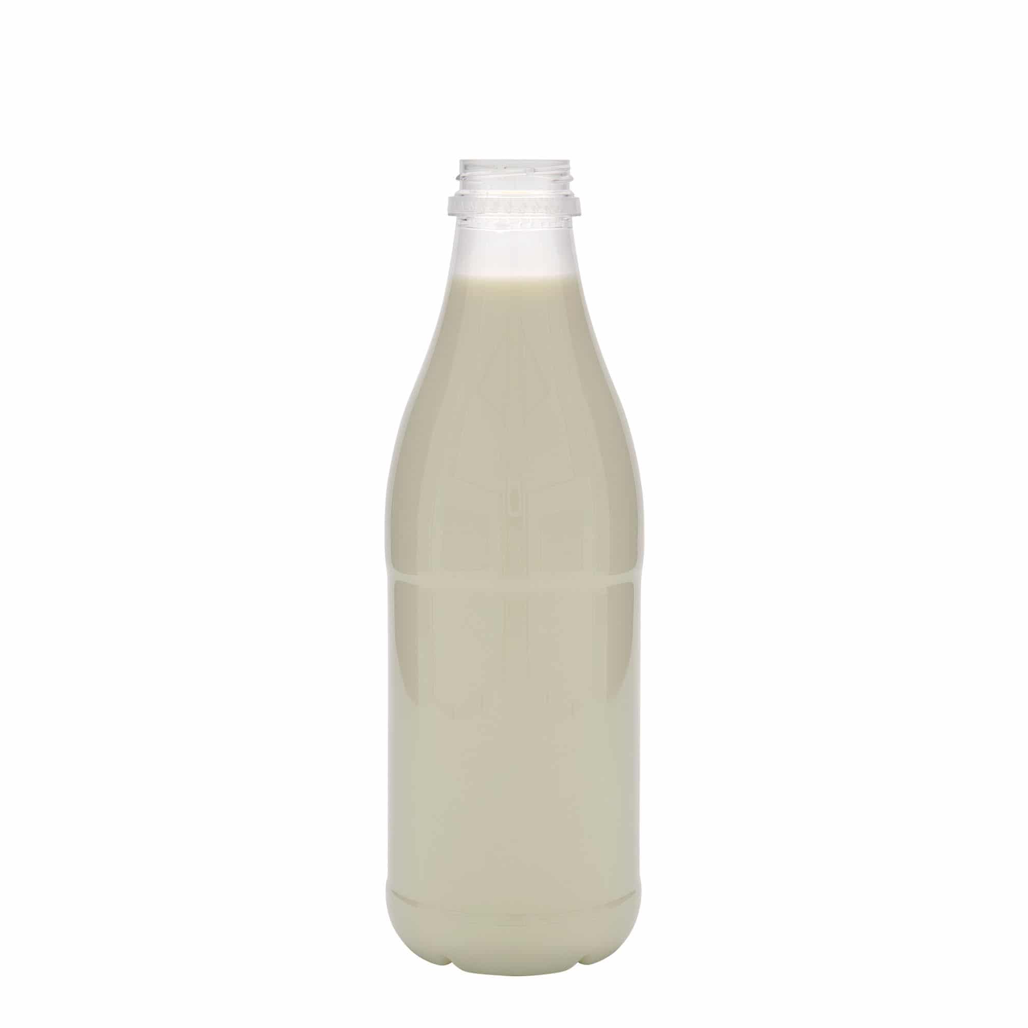 Botella de PET 'Milk and Juice' de 1000 ml, plástico, boca: 38 mm
