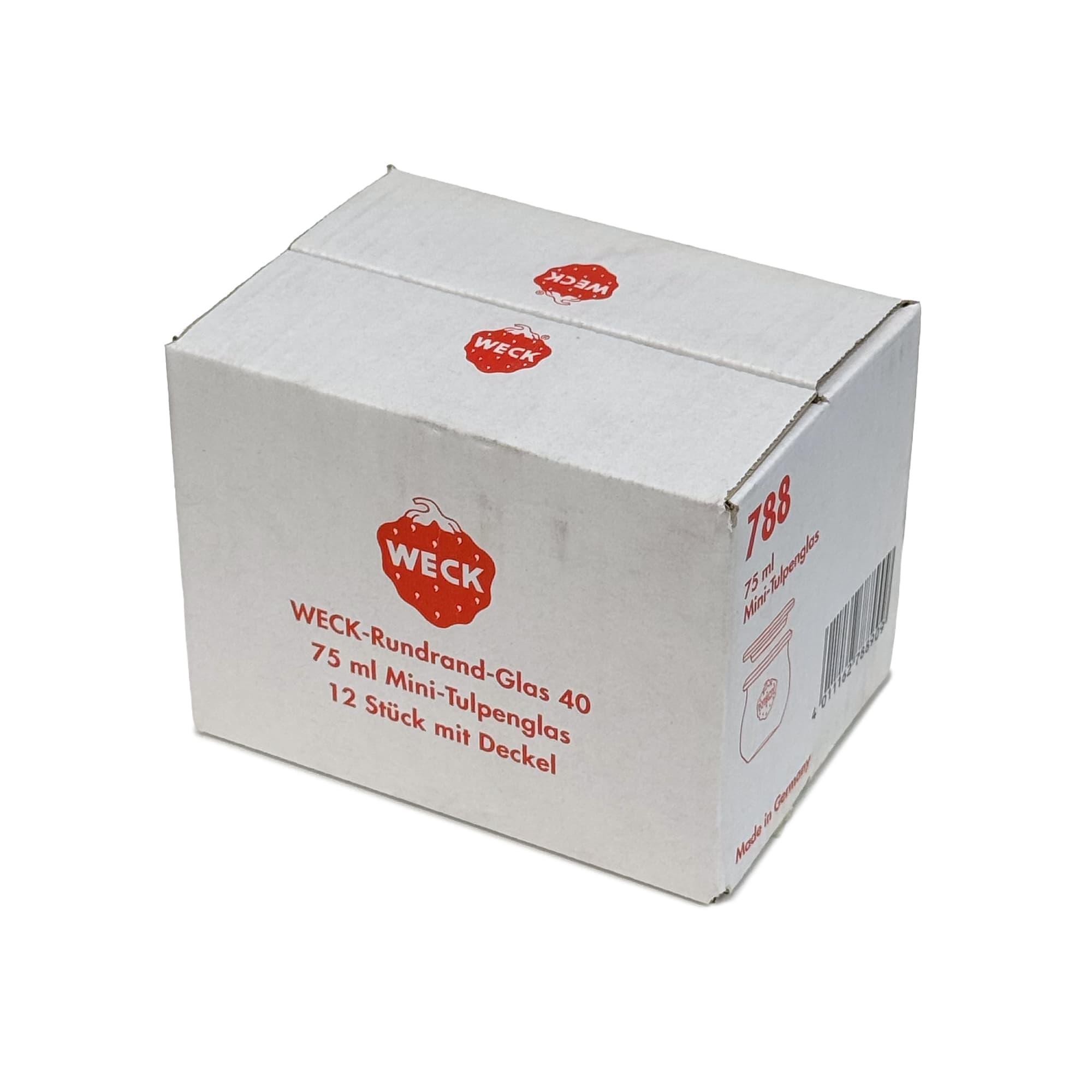 12x 75 ml vaso tipo tulipán WECK con tapa de vidrio RR 40