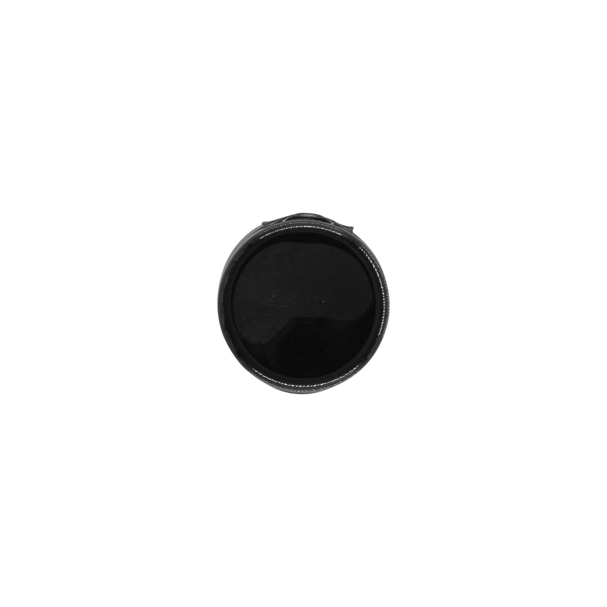 Tapa de rosca con bisagra abatible, plástico PP, negro, para boca: 20/410 Tapa de rosca con bisagra abatible, plástico PP, negro, para boca: 20/410