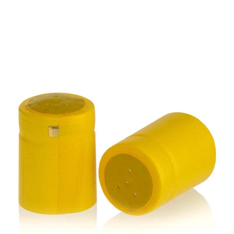 Cápsula retráctil 32x41, plástico PVC, amarillo Cápsula retráctil 32x41, plástico PVC, amarillo