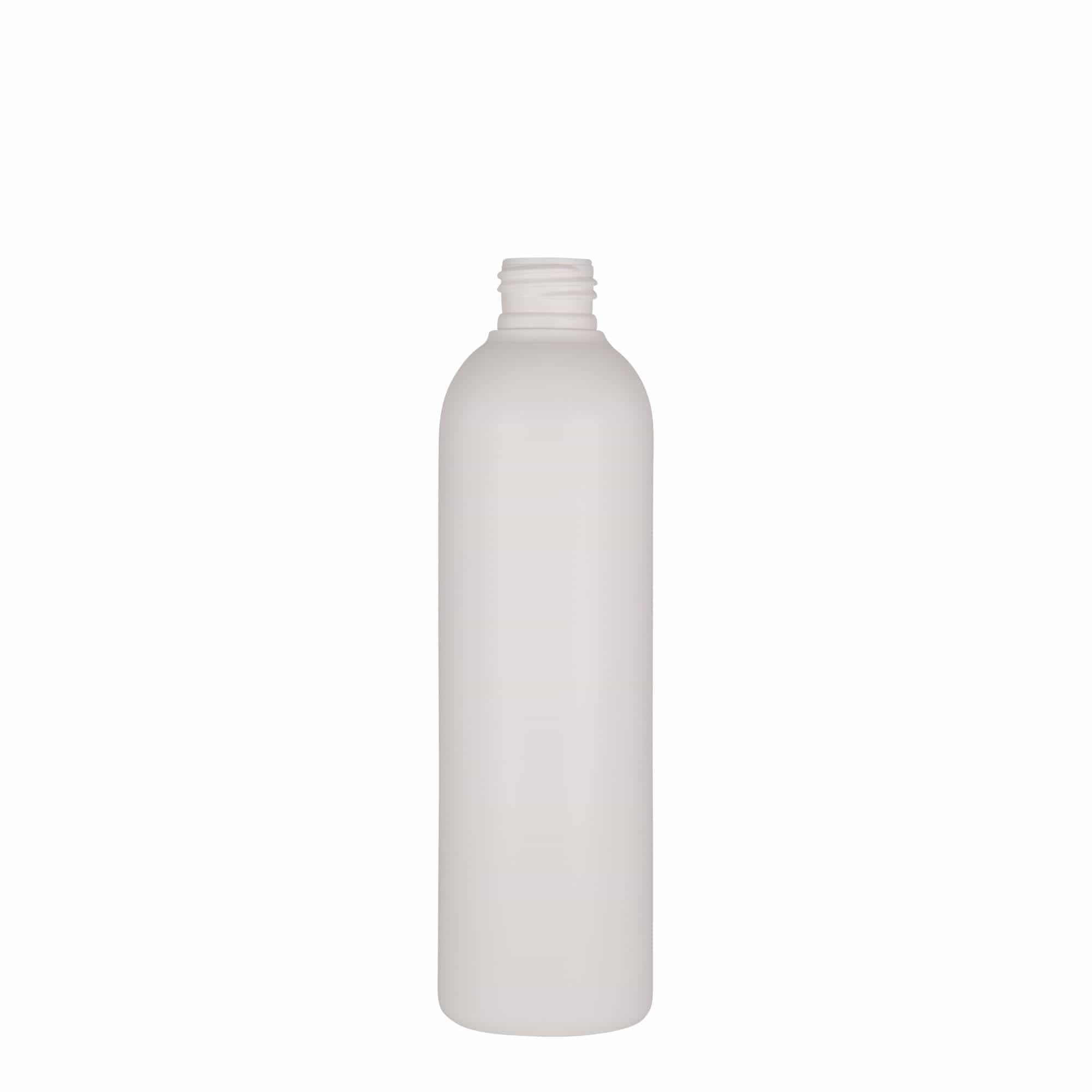 Botella de plástico de 250 ml 'Tuffy', HDPE, blanca, boca: 24/410