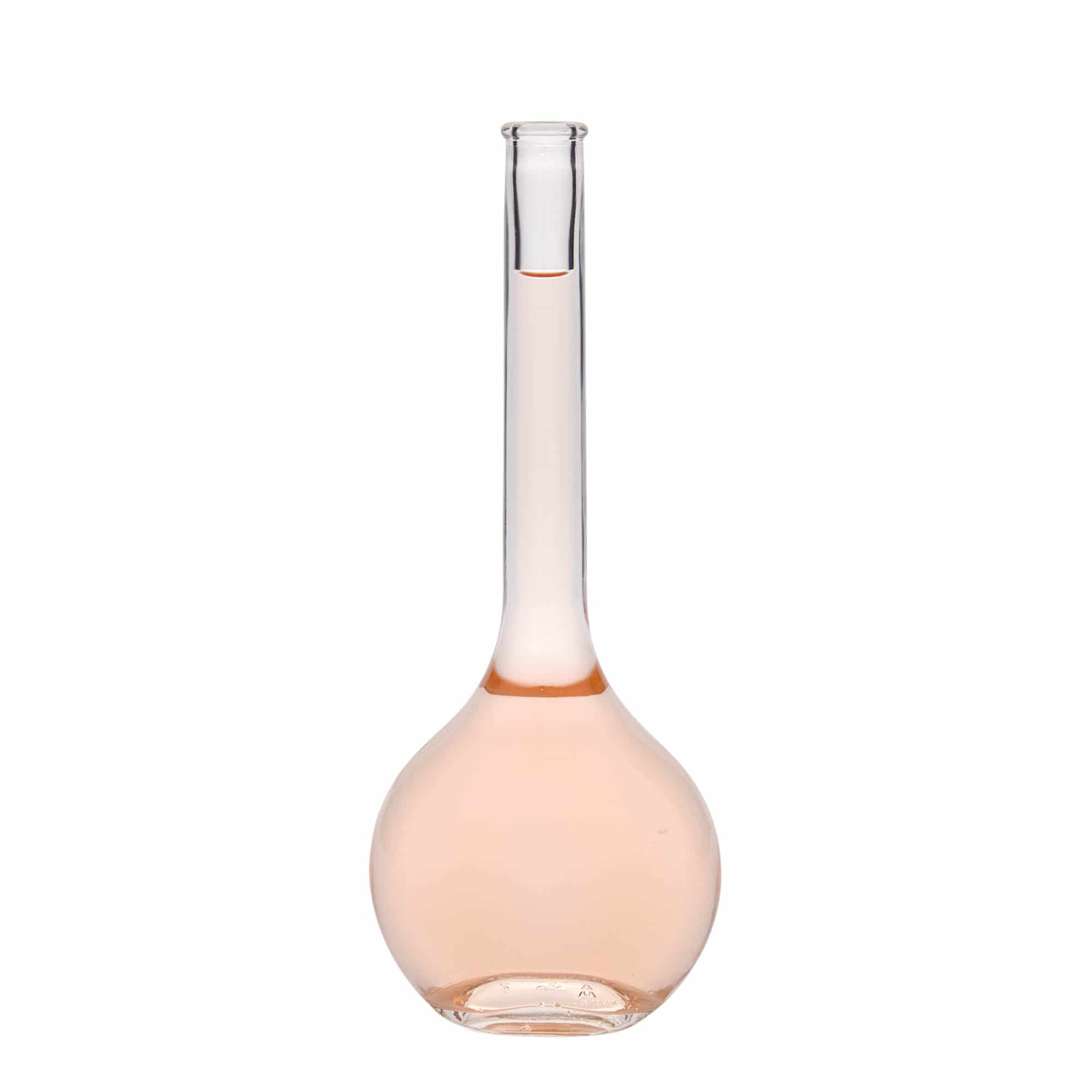 Botella de vidrio de 500 ml 'Contessa', ovalada, boca: corcho