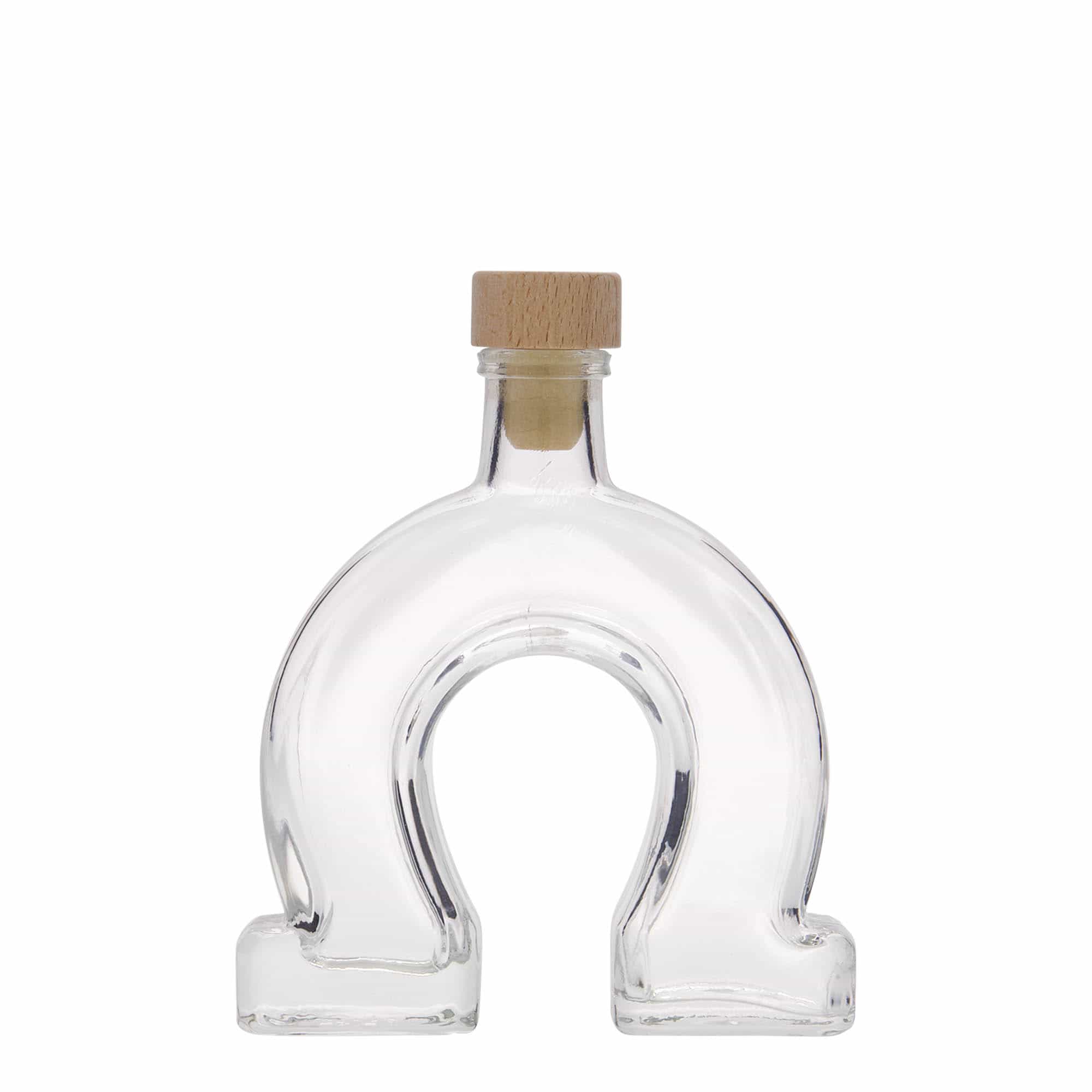Botella de vidrio 'Herradura' de 100 ml, boca: corcho