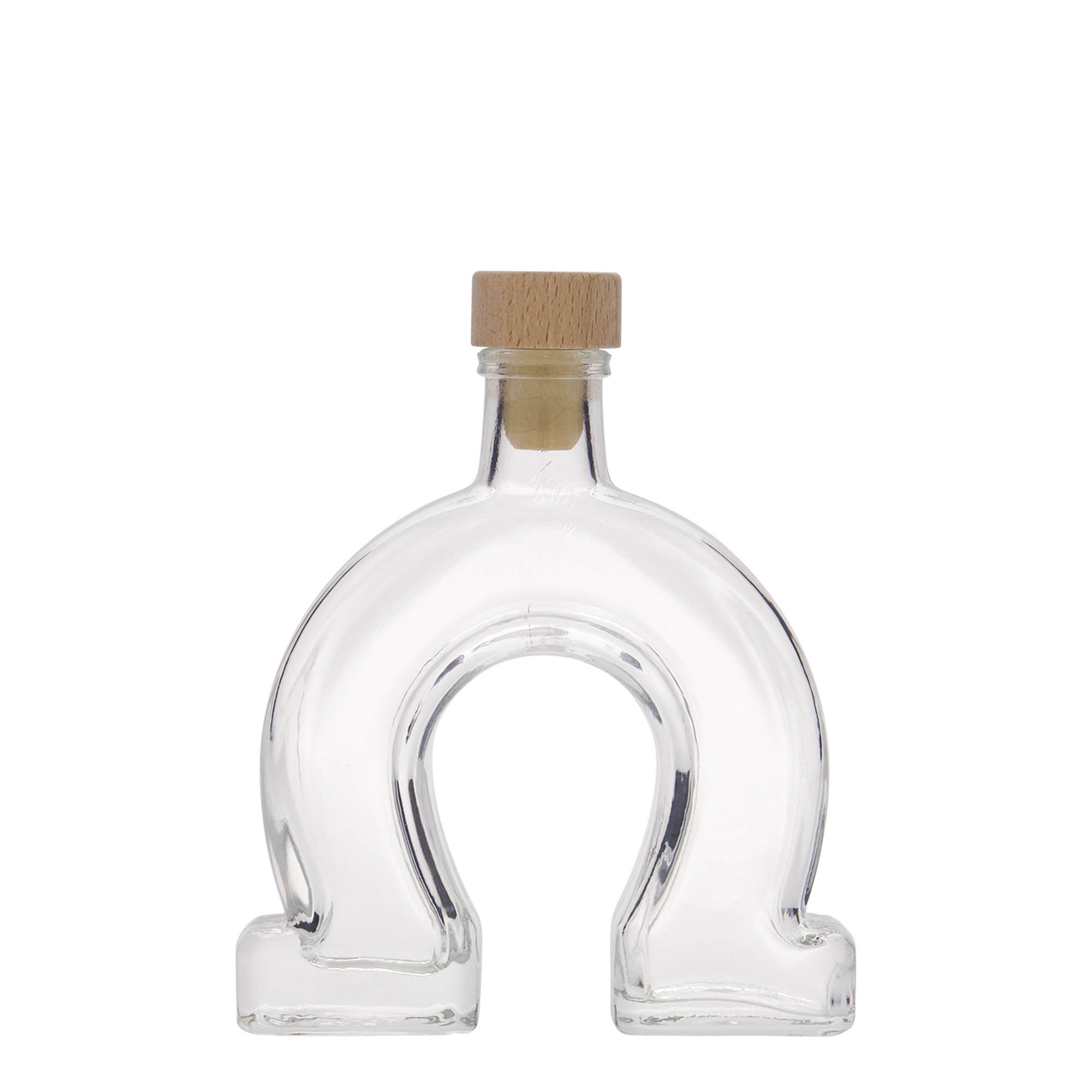 Botella de cristal de 100 ml 'Herradura', boca: corcho