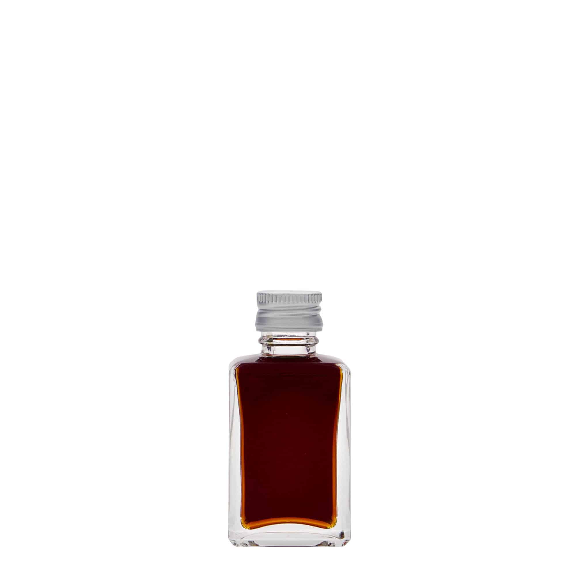 Botella de vidrio 'Tamme' de 30 ml, cuadrada, boca: PP 18