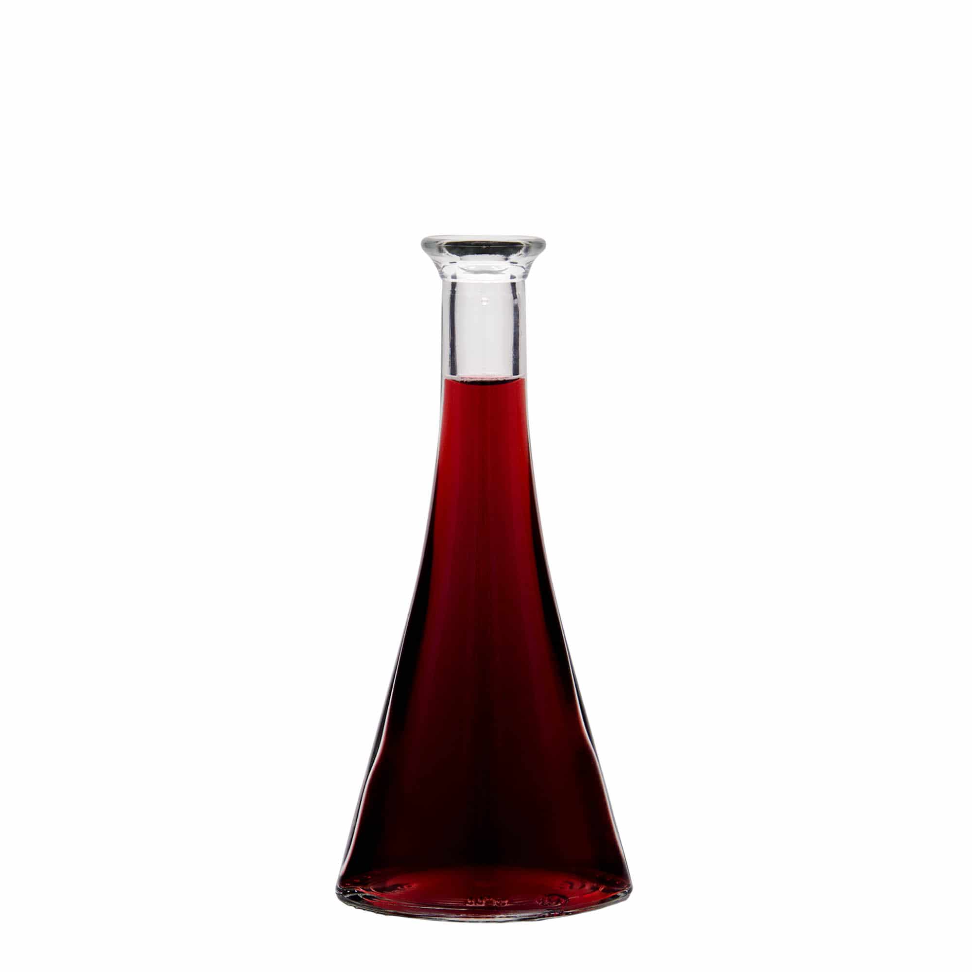 Botella de vidrio 'Verónica' de 100 ml, semicircular, boca: corcho