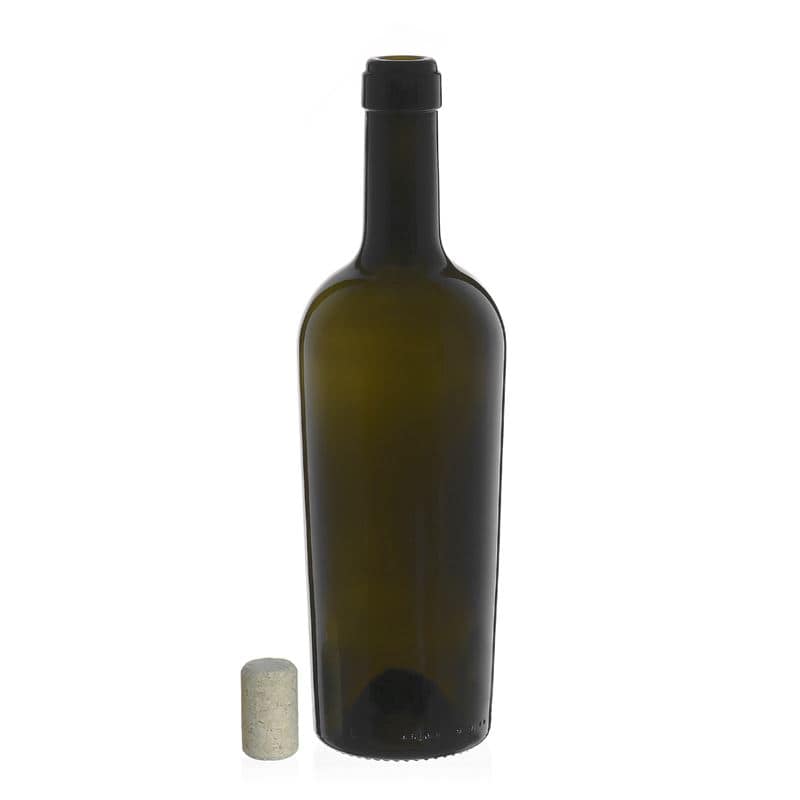 Botella de vino 'Imperiale' de 750 ml, verde antiguo, boca: corcho