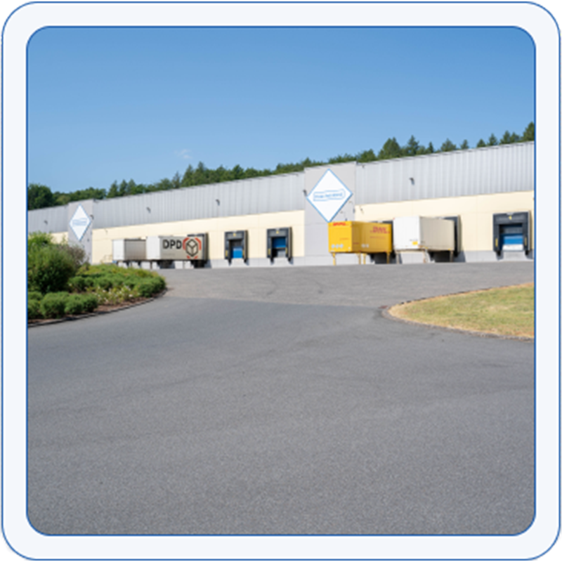 Centro logístico de Ransbach Vista exterior del centro logístico de Ransbach-Baumbach