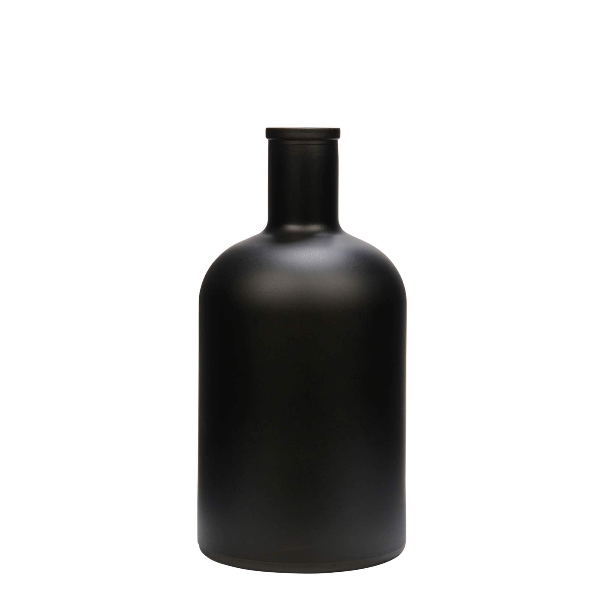 Botella de vidrio de 700 ml 'Gerardino', negra, boca: corcho