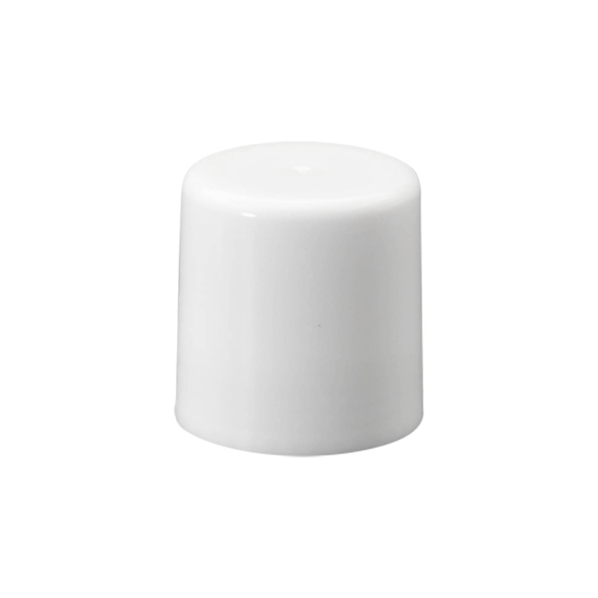 Tapa para botella roll-on de 50 ml, plástico PP, blanca, para apertura: cierre de rosca