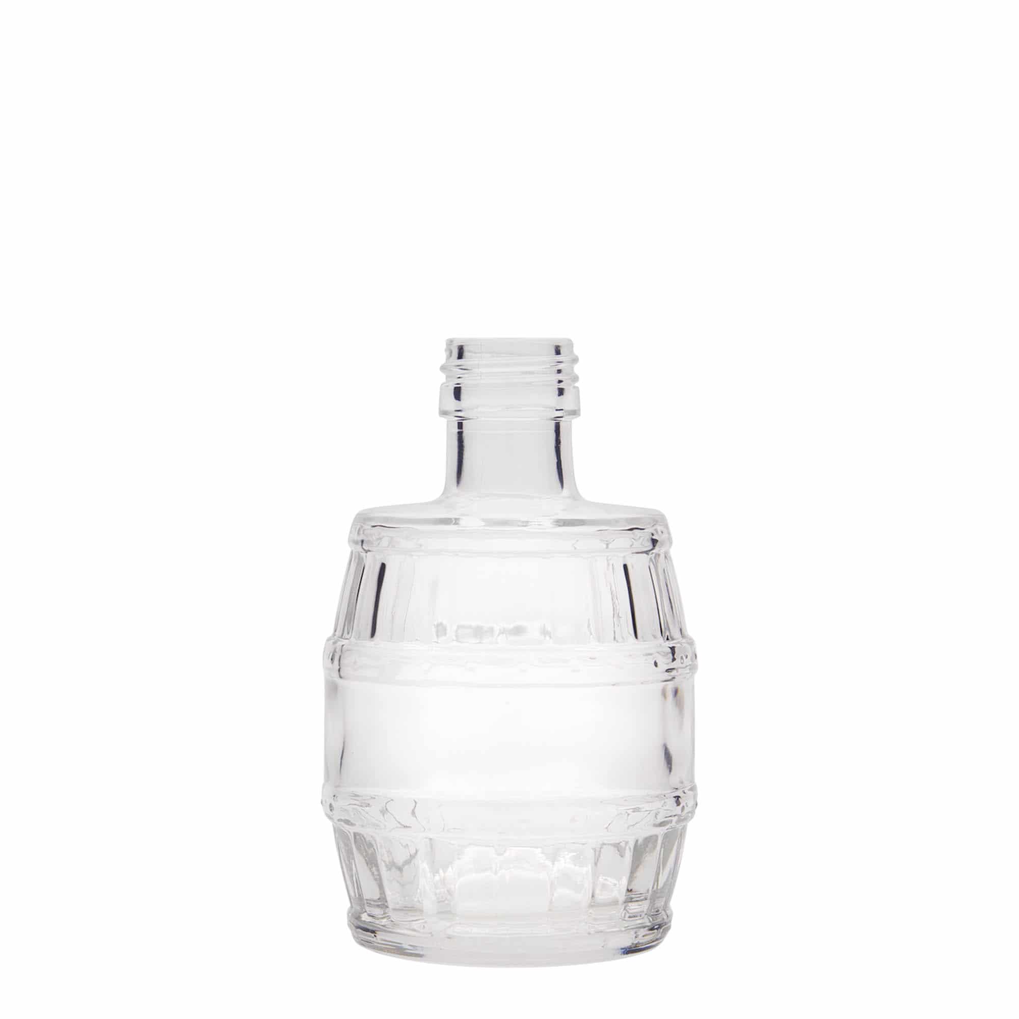 Botella de vidrio 'Barril' de 200 ml, boca: PP 28