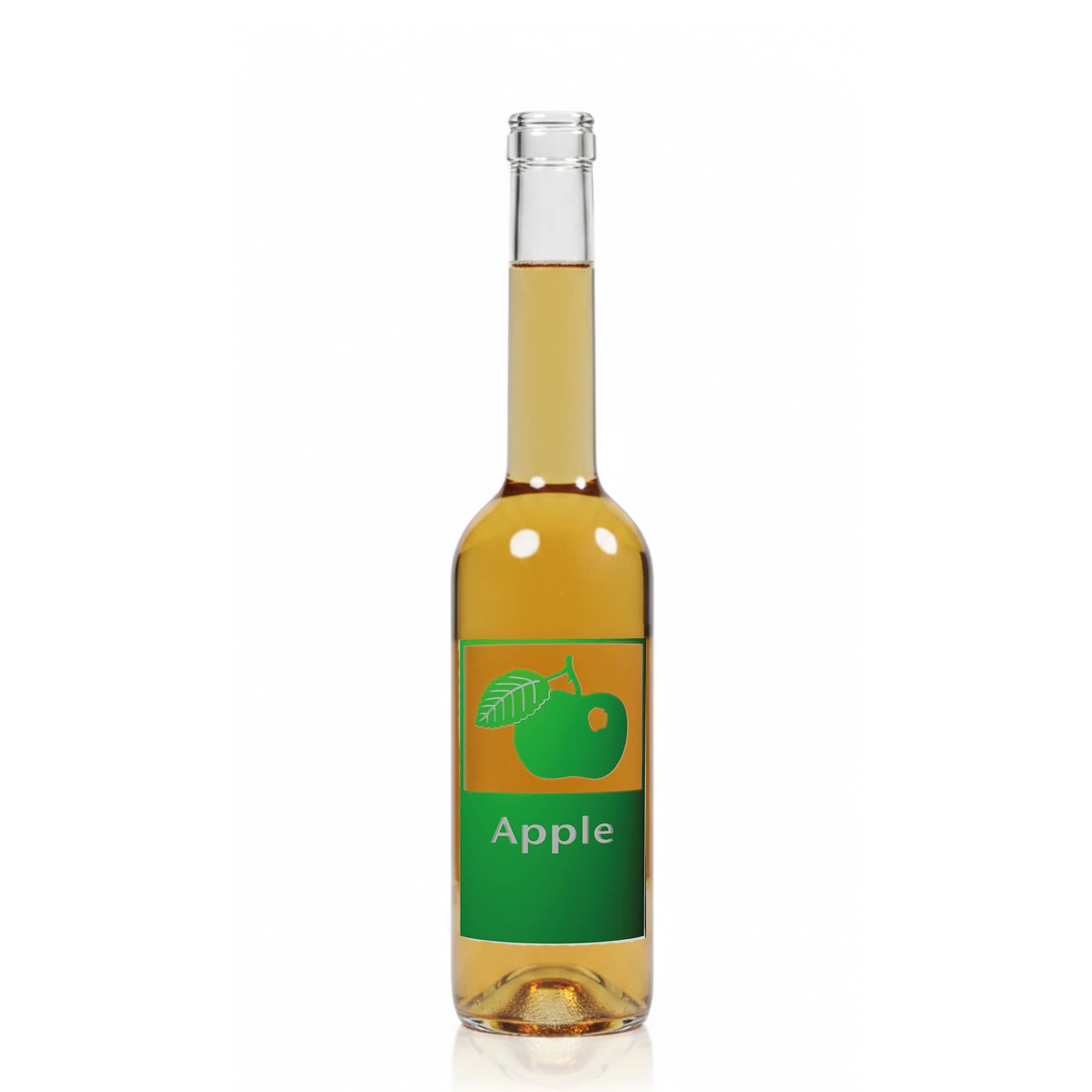 Botella de vidrio de 500 ml 'Opera', motivo: manzana, boca: corcho