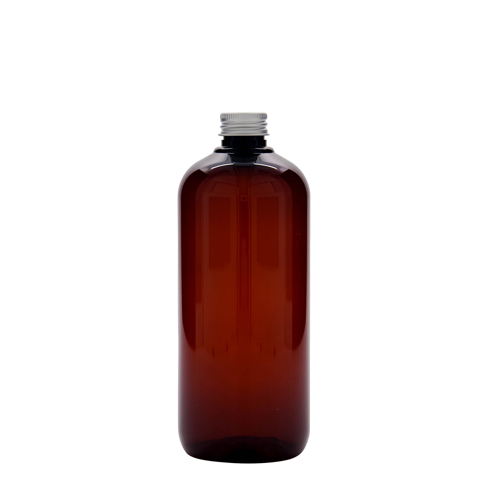 Botella de plástico reciclado de 500 ml «Victor's Best», PCR, marrón, boca: 24/410