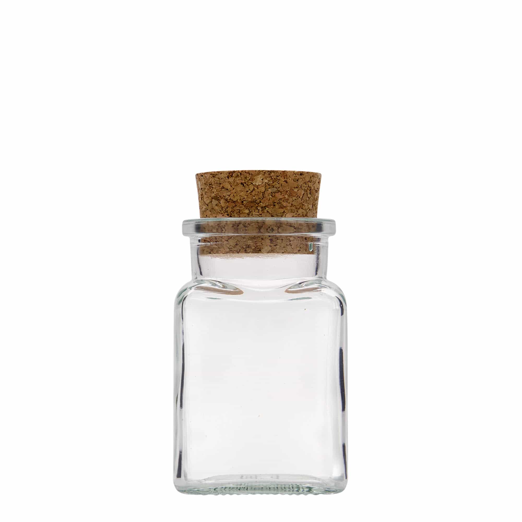 150 ml tarro de corcho, cuadrado, boca: corcho