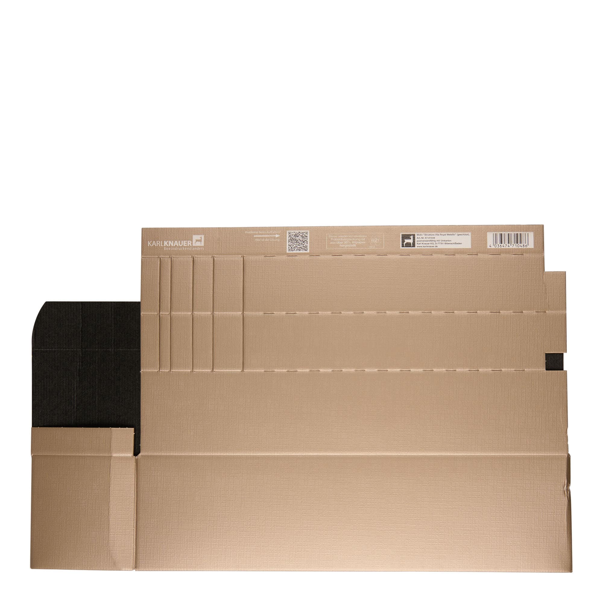 Caja de regalo 'Metallic', rectangular, cartón, champán