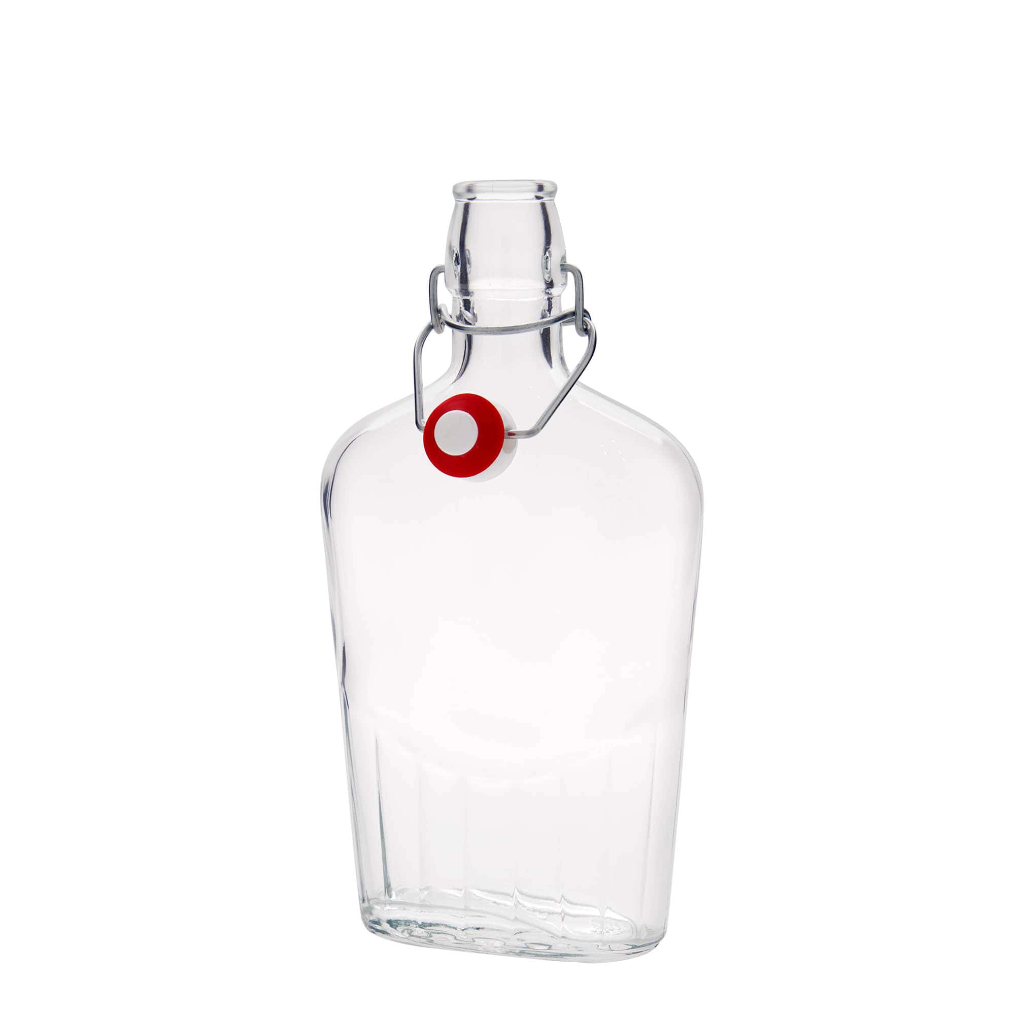Botella de vidrio 'Fiaschetta' de 500 ml, ovalada, boca: tapón mecánico