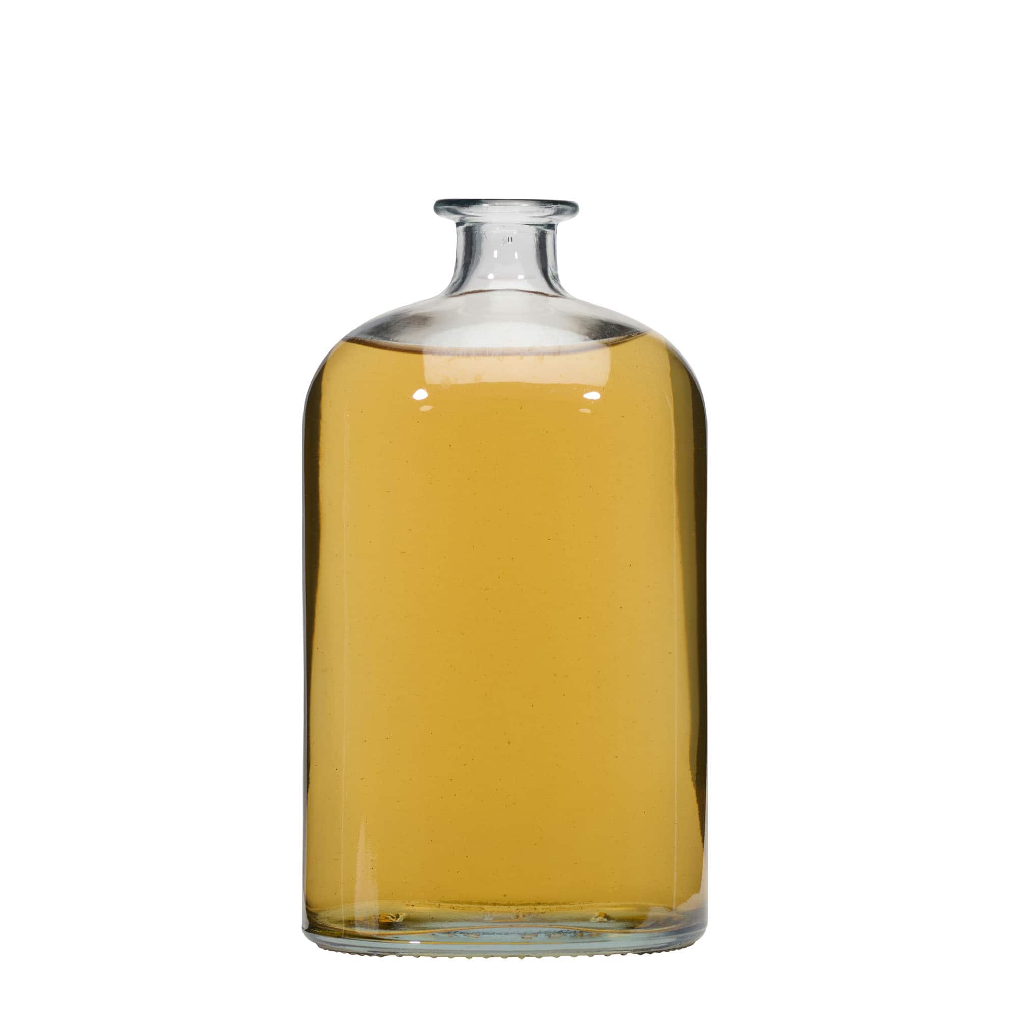 Botella de vidrio 'Dundee' de 1000 ml, ovalada, boca: corcho