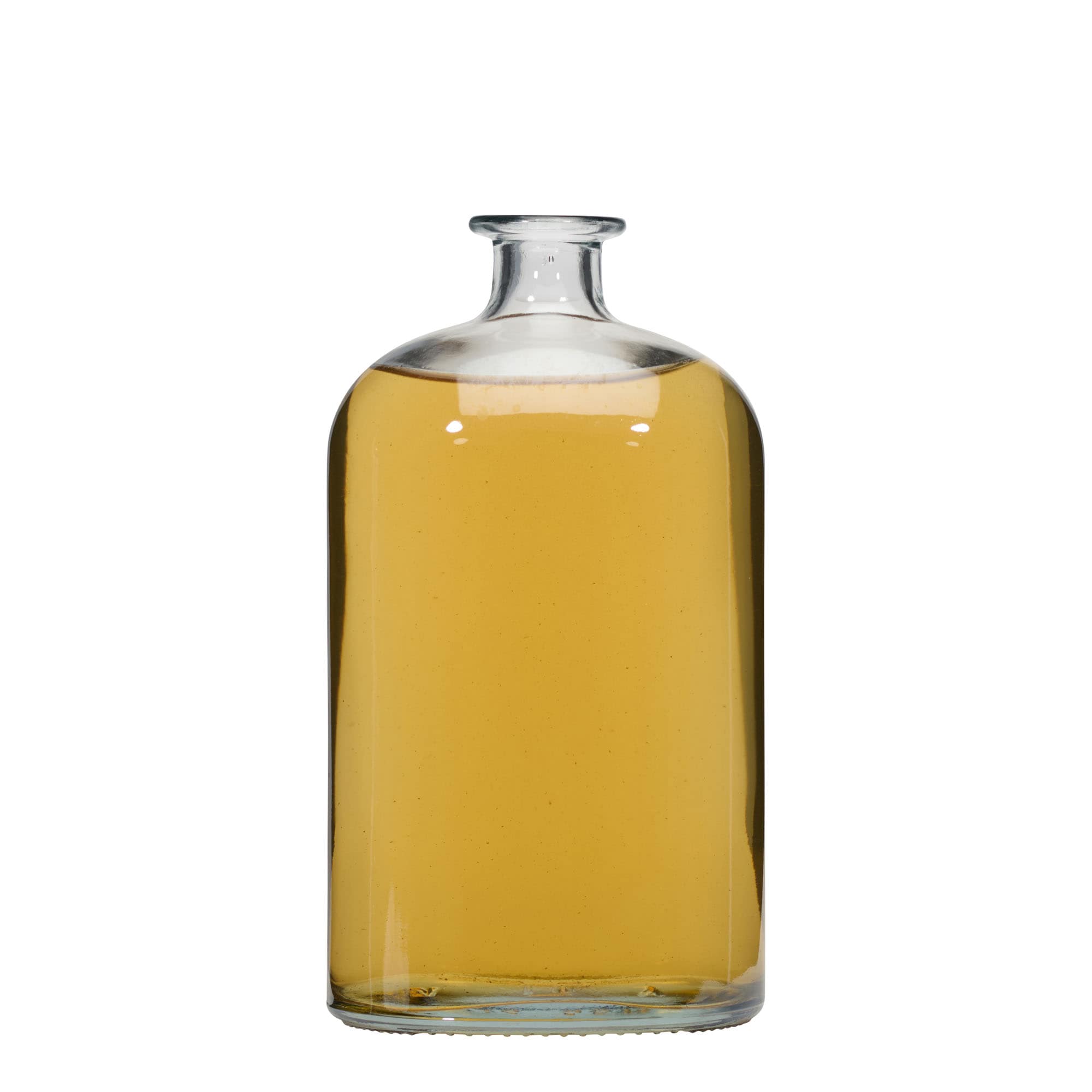 Botella de vidrio de 1.000 ml 'Dundee', ovalada, boca: corcho